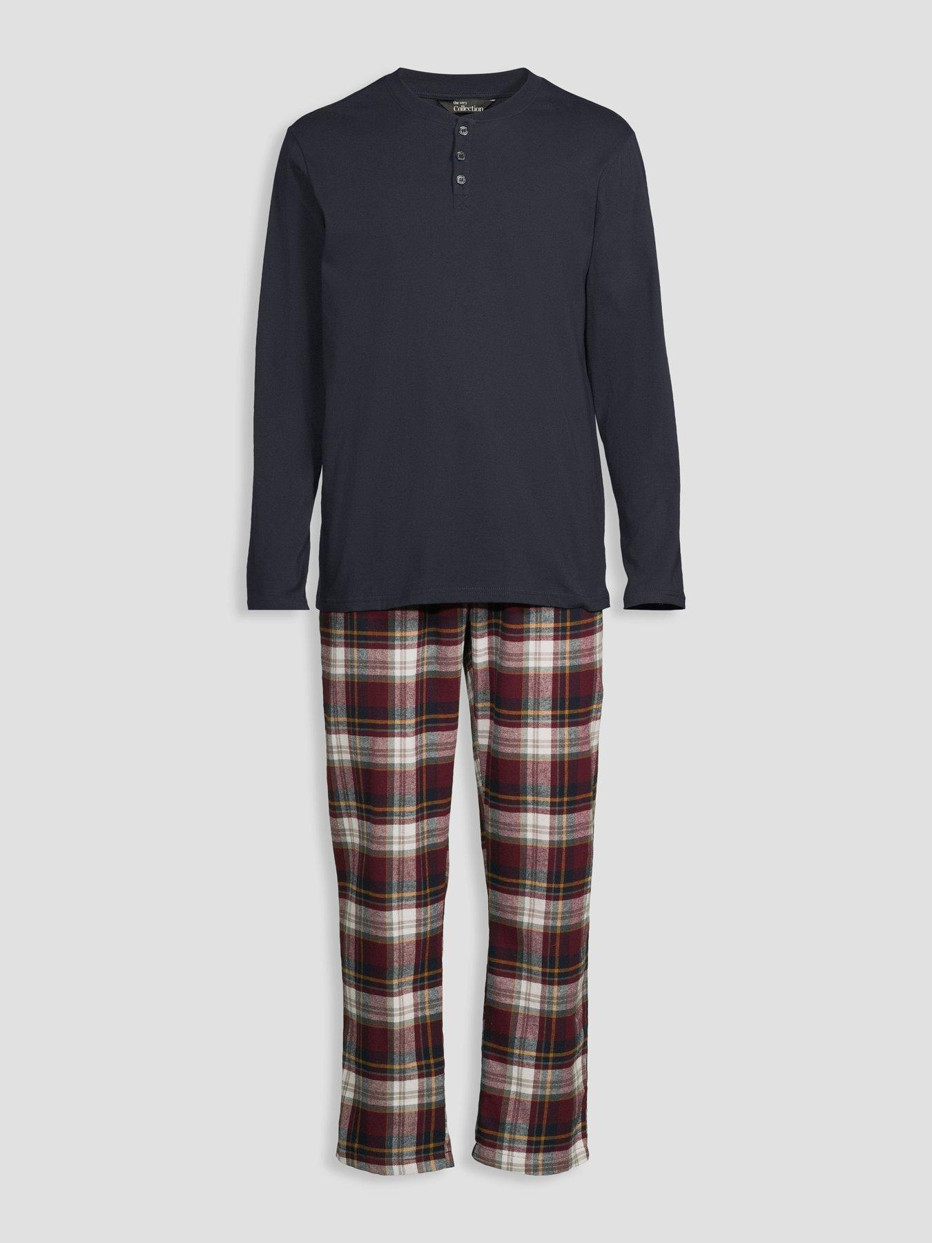 Image 7 of 7 of The Very Collection Cosy Checked Trouser &amp; T-Shirt Pyjama Set - Red/Navy