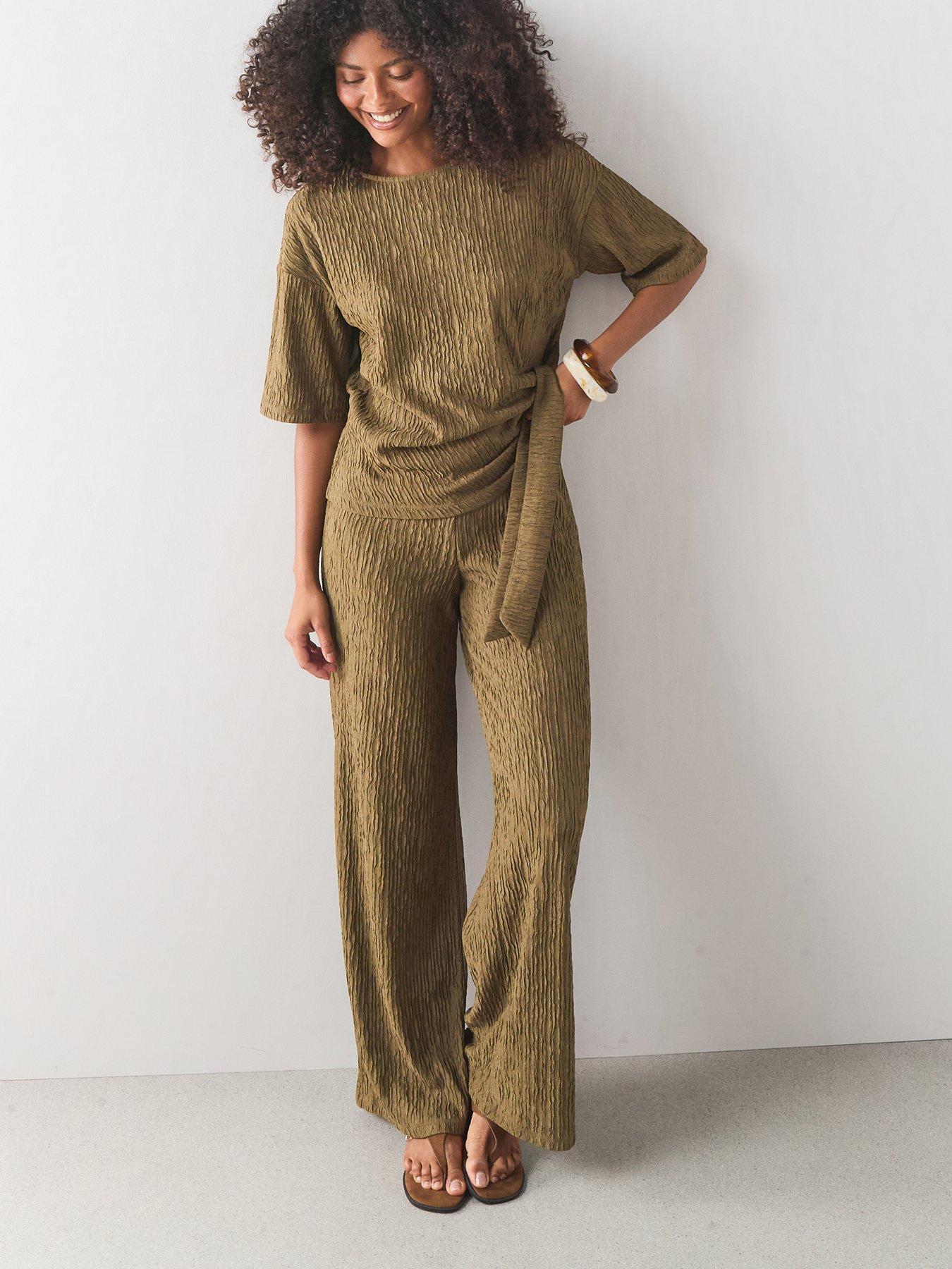 The Very Collection TEXTURED WIDE LEG TROUSER CO-ORD