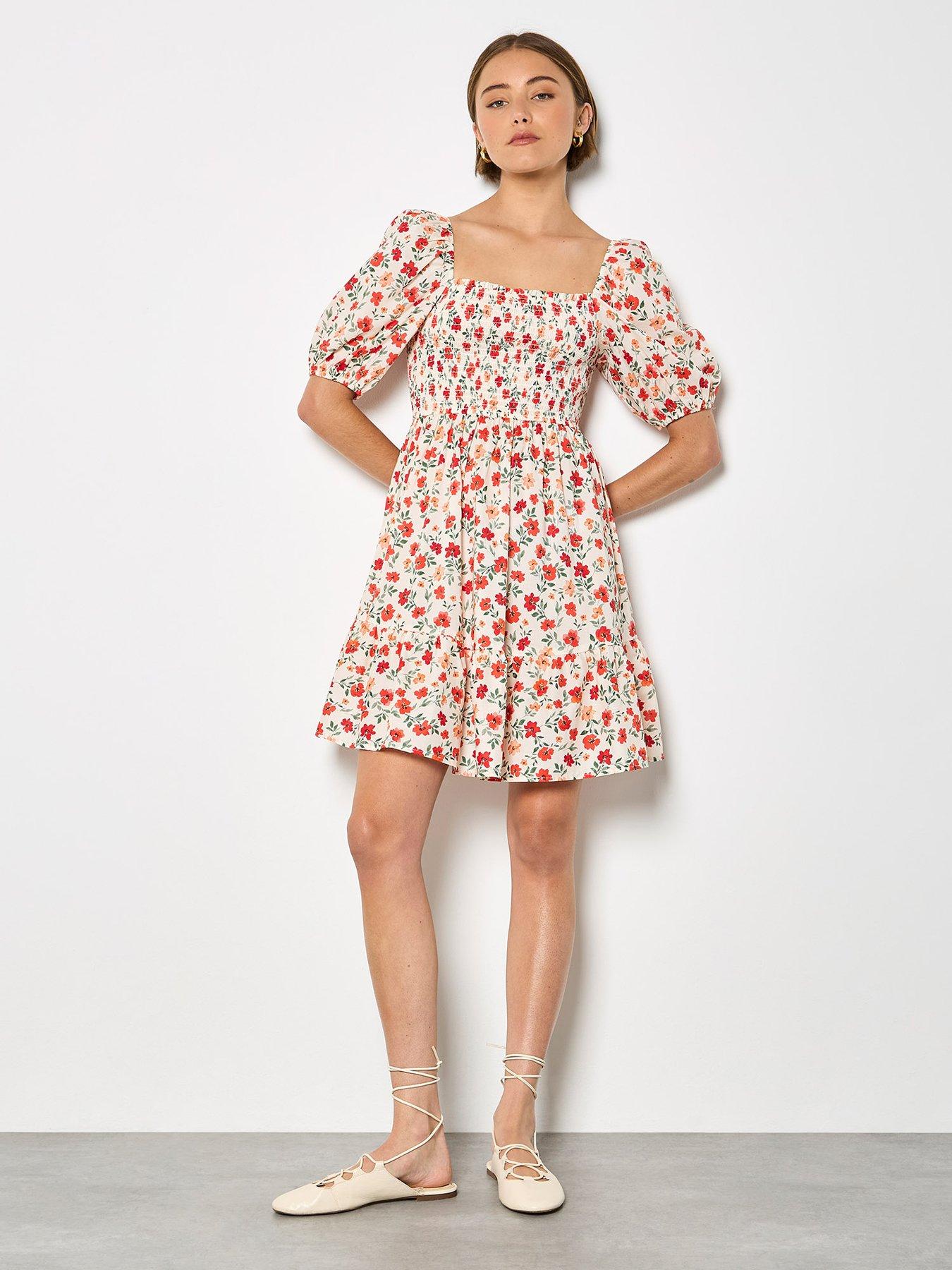 Image 3 of 5 of Apricot Puff Slv Mini Poplin Dress