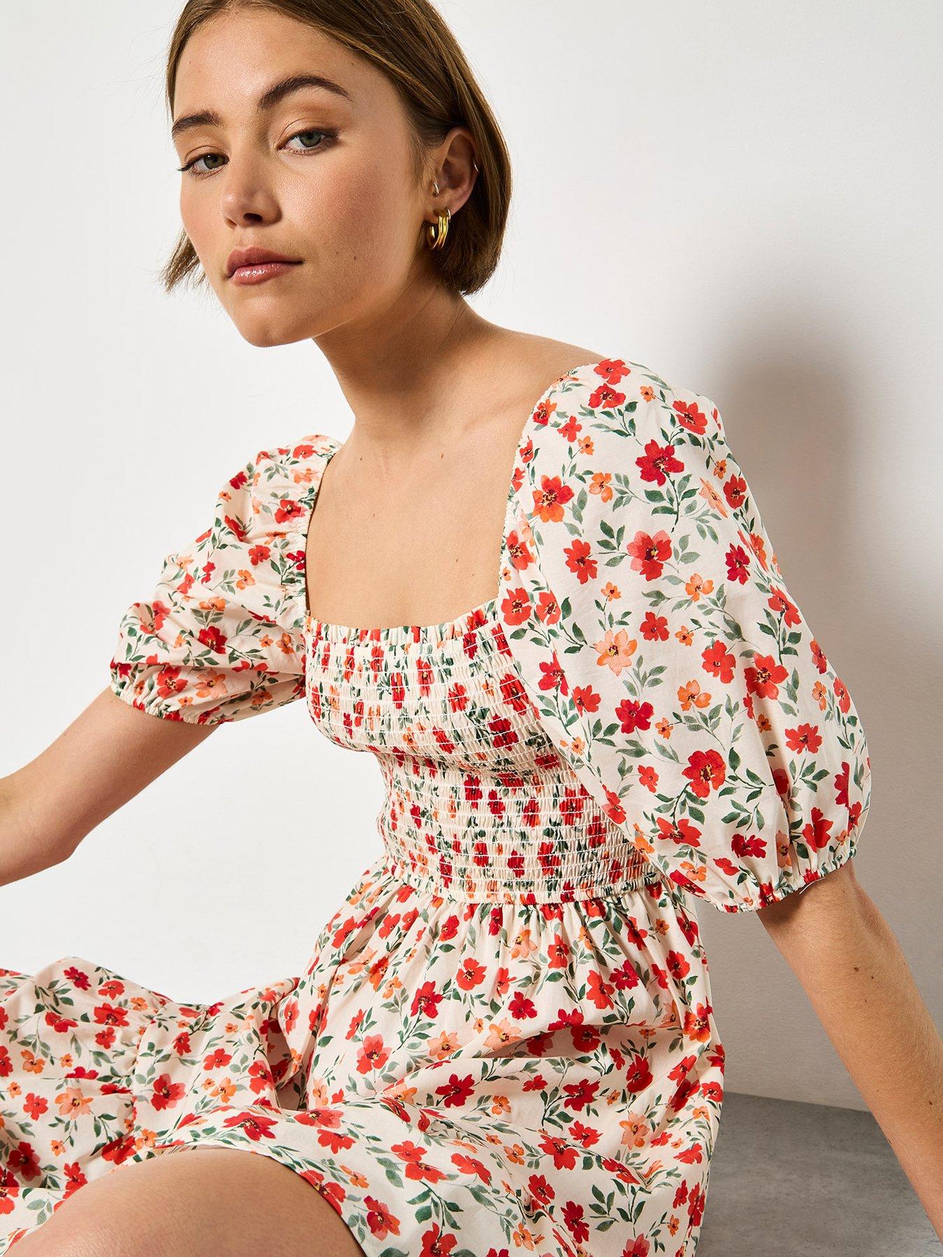 Image 5 of 5 of Apricot Puff Slv Mini Poplin Dress