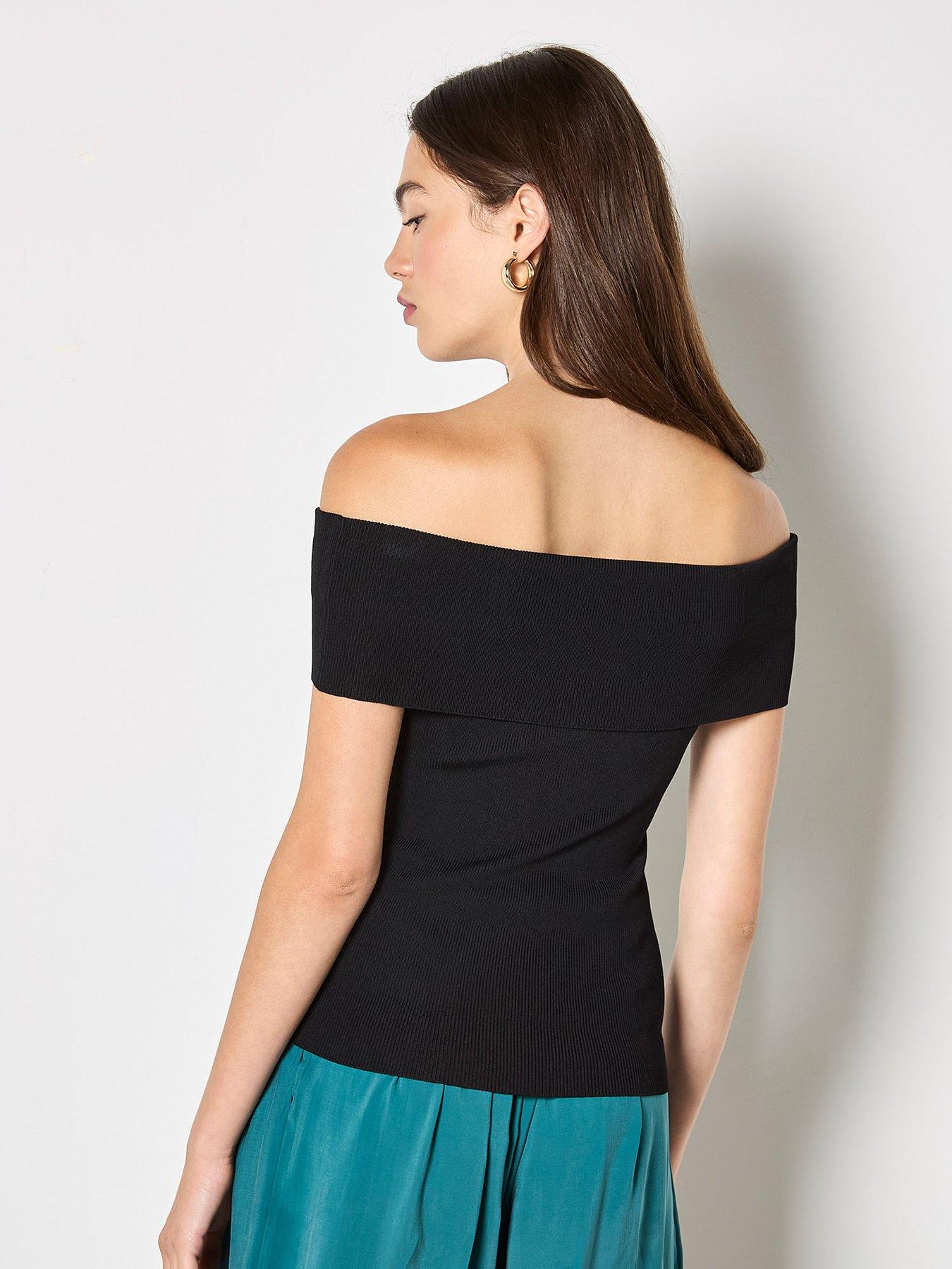  image of apricot-bardot-knit-top