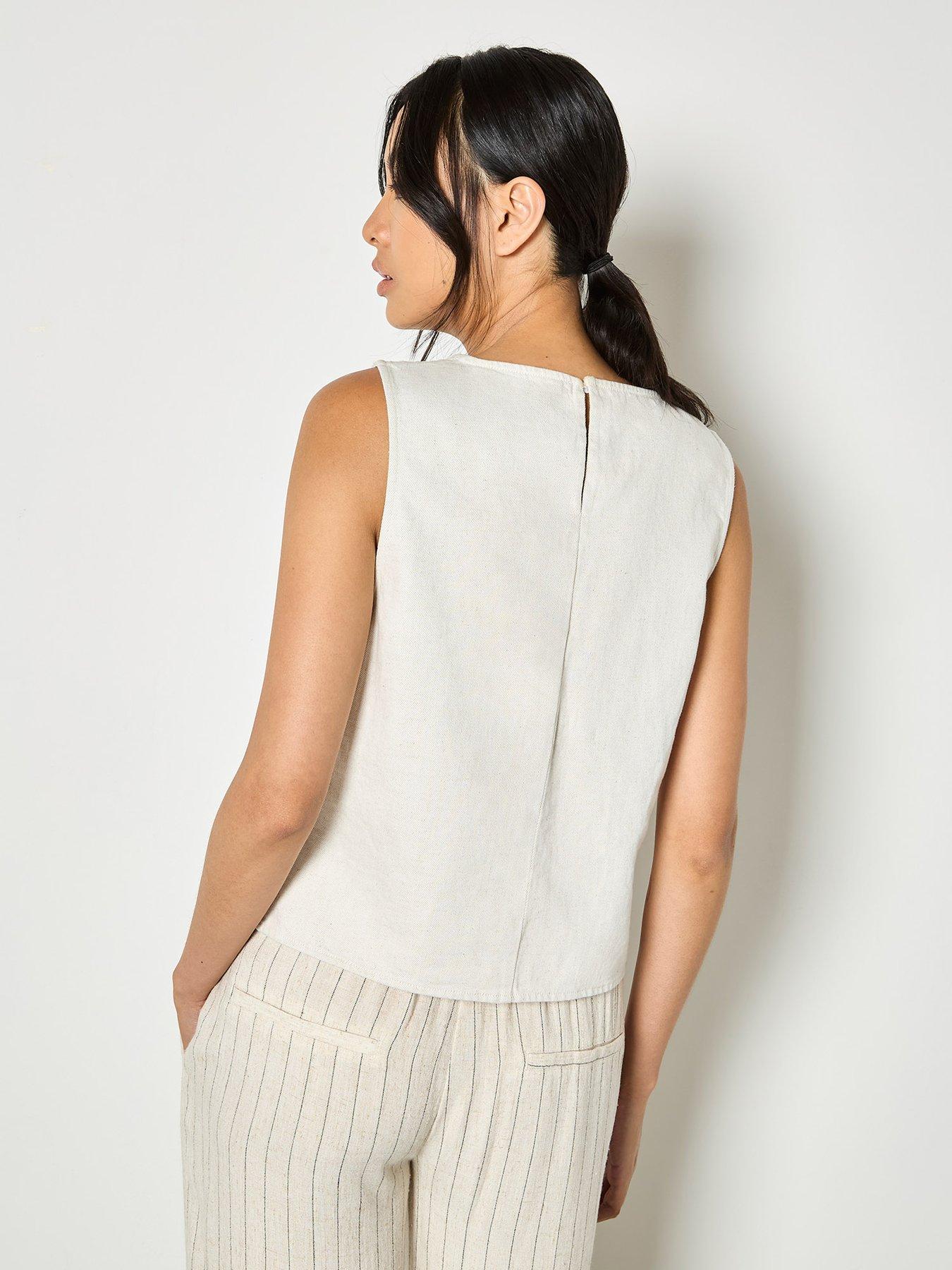 Image 2 of 4 of Apricot Embroidered Front Shell Top