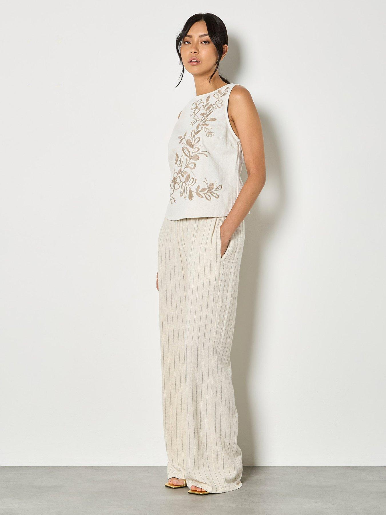 Image 3 of 4 of Apricot Embroidered Front Shell Top