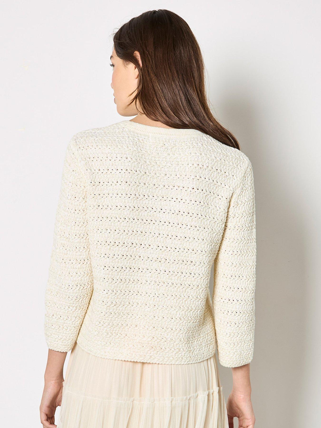  image of apricot-metal-button-sparkle-cardigan