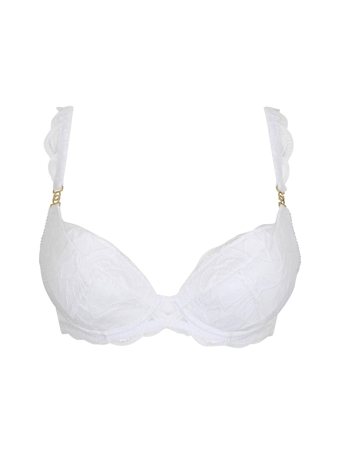 Image 6 of 6 of Gossard Lace Soiree Padded Plunge Bra - White