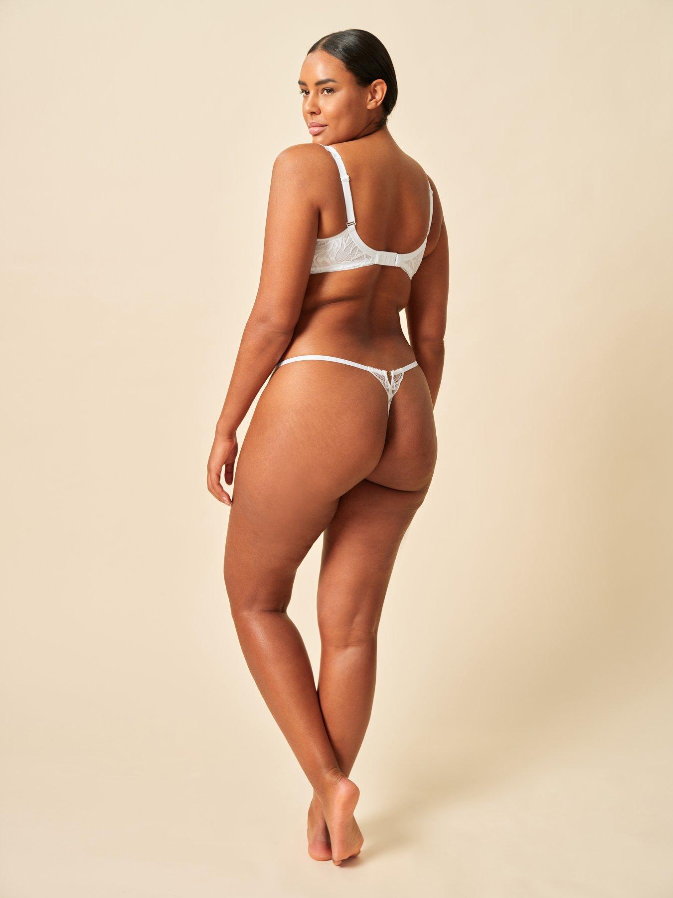 Image 2 of 6 of Gossard Gossard Lace Soiree Thong - White