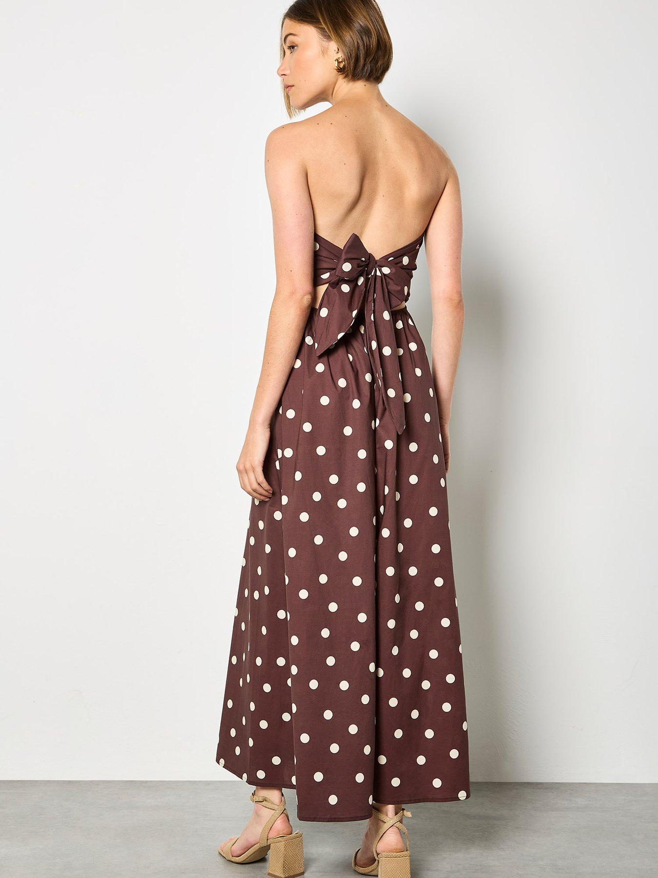  image of apricot-bardo-polka-dot-jumpsuit