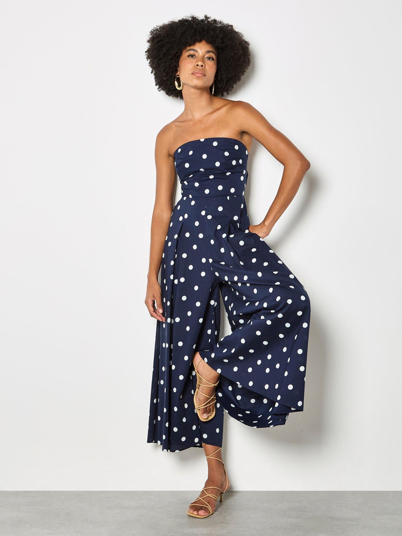 Image 1 of 5 of Apricot Bardo Polka Dot Jumpsuit