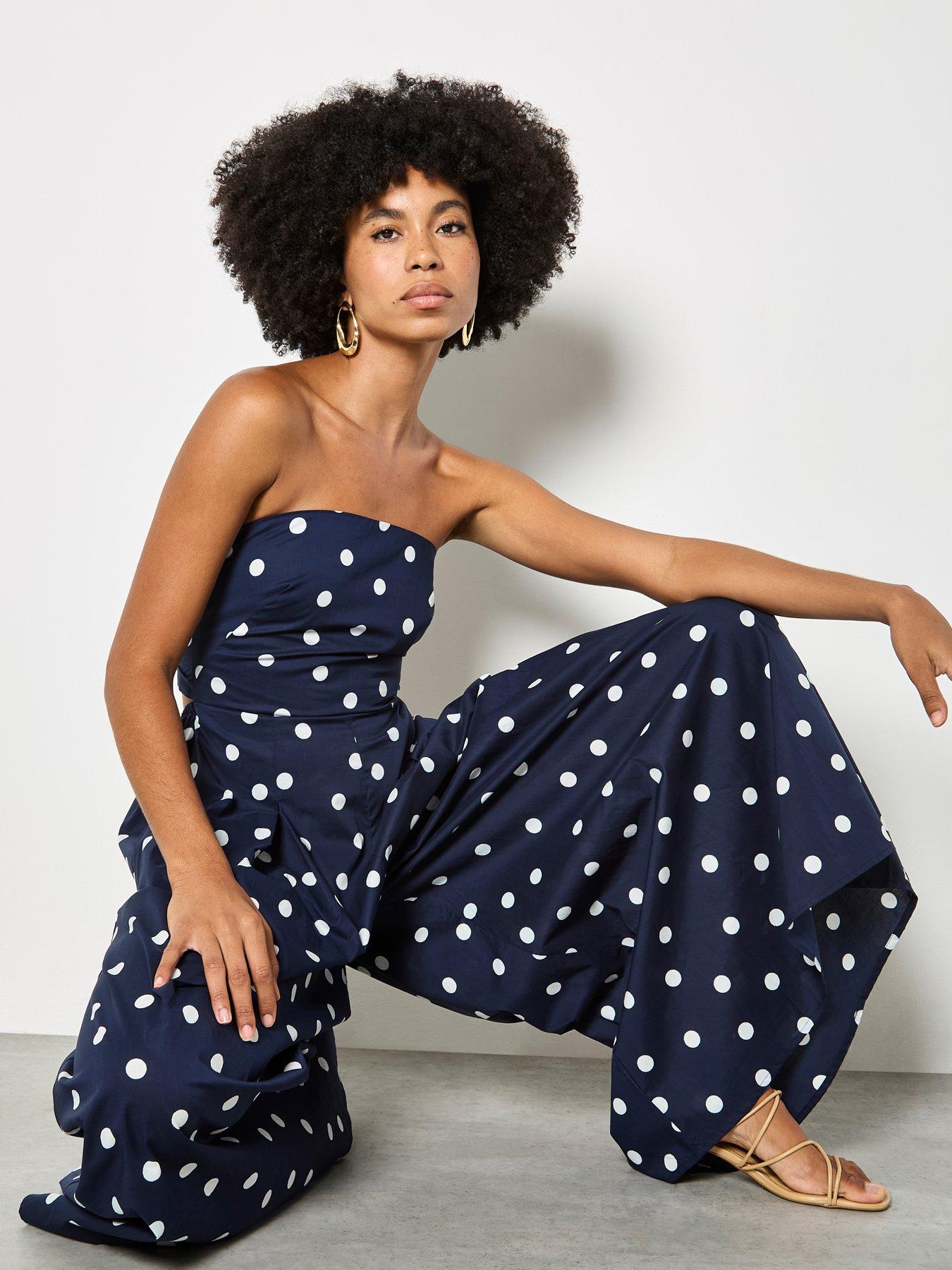 Image 4 of 5 of Apricot Bardo Polka Dot Jumpsuit