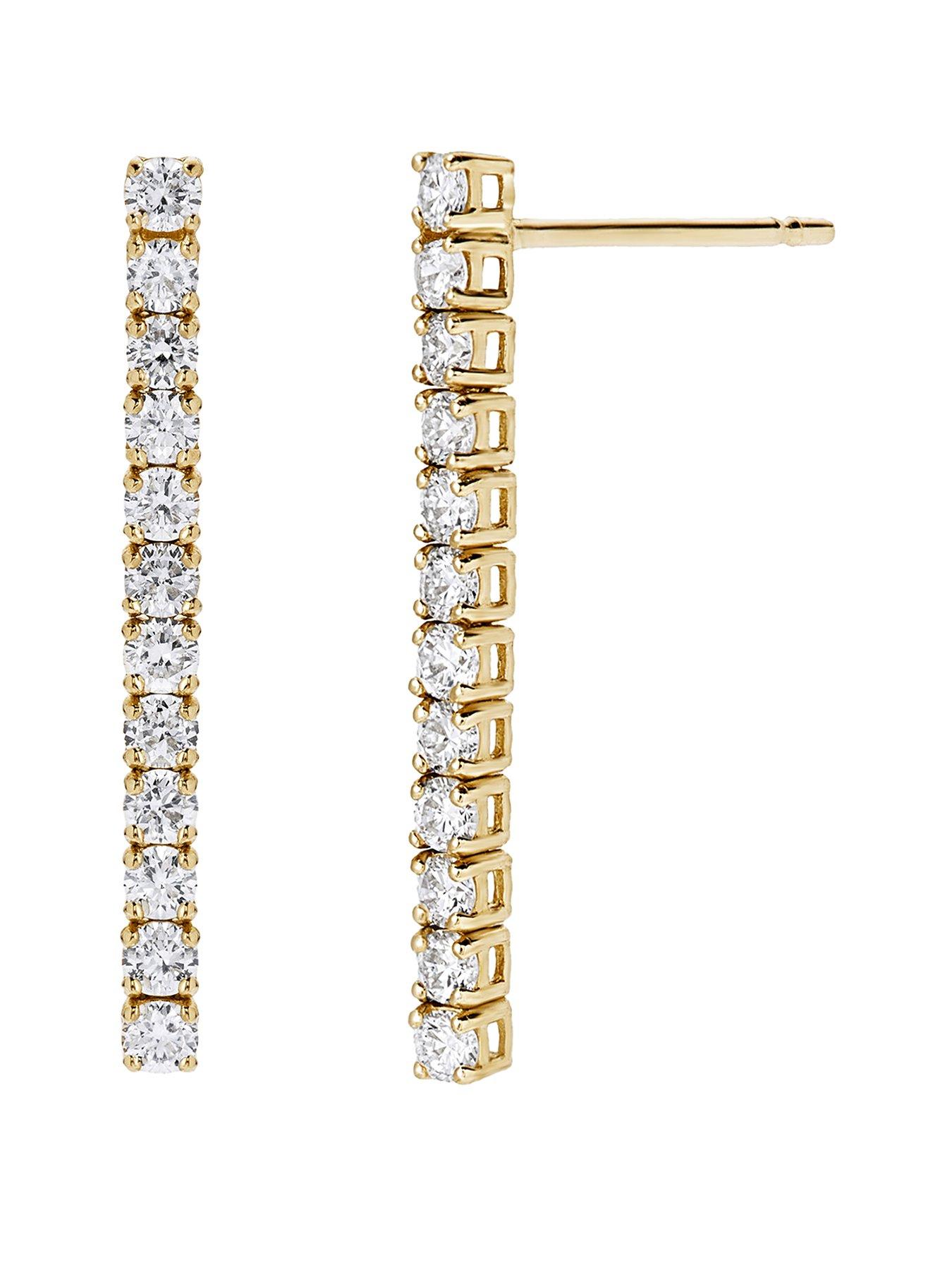 Created Brilliance Lina 9ct Yellow Gold 0.34ct tw. Lab Grown Diamond Tennis Drop Earring Studs