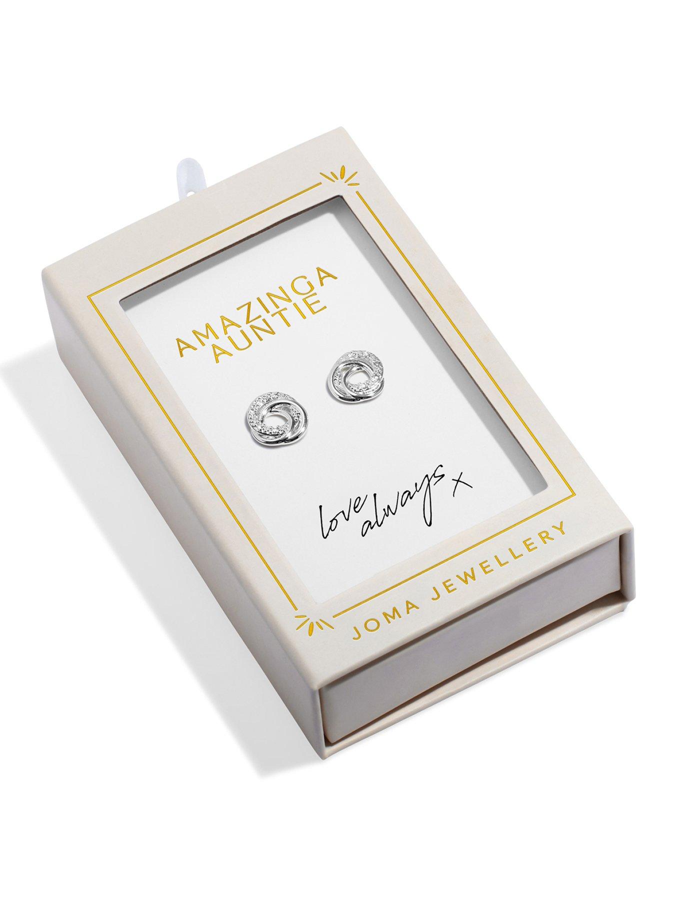 Image 1 of 6 of Joma Jewellery MOMENTS TO SHINE , AMAZING AUNTIE , Silver Plated , Stud Earrings