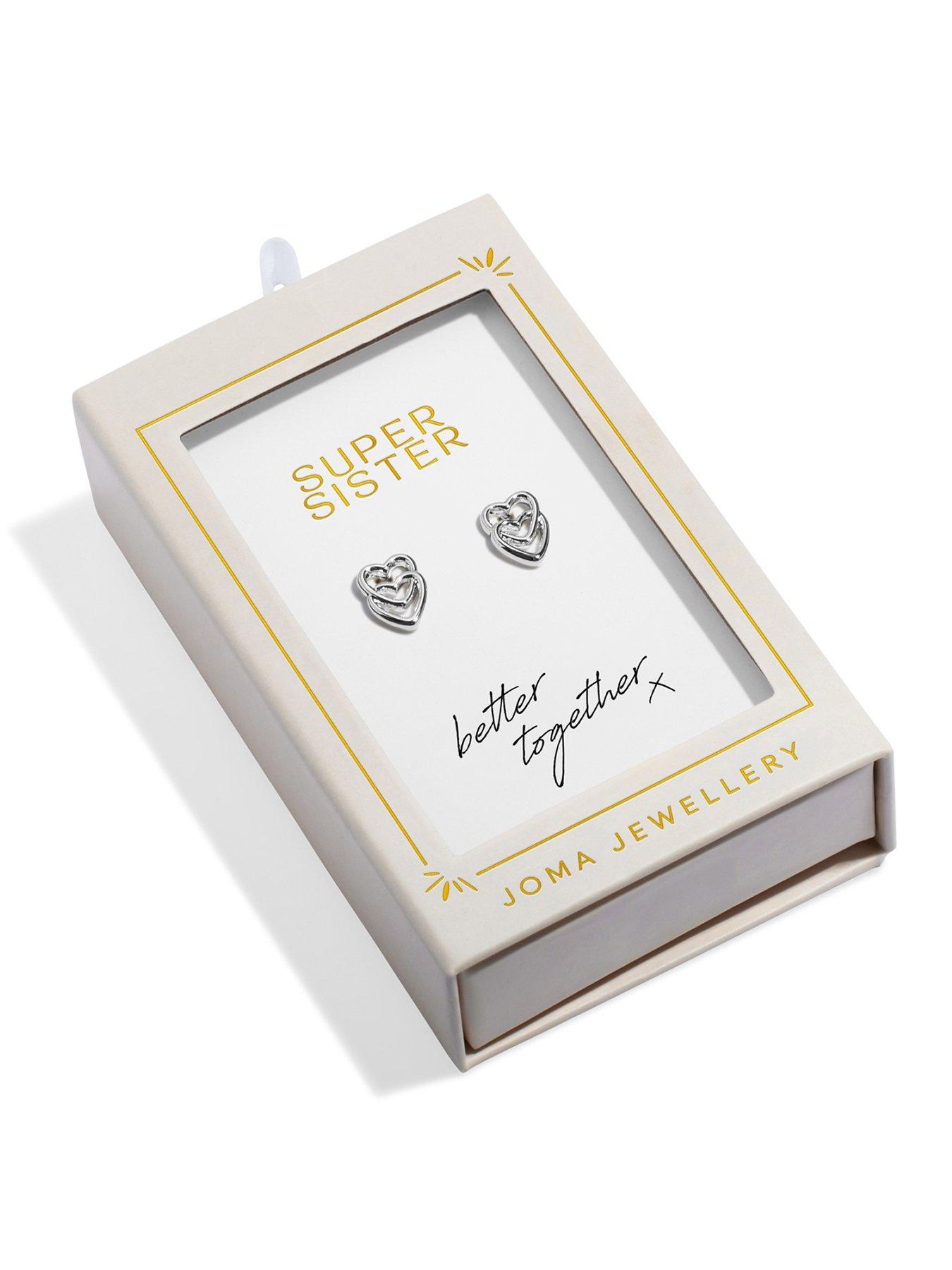 Image 1 of 6 of Joma Jewellery MOMENTS TO SHINE , SUPER SISTER , Silver Plated , Stud Earrings