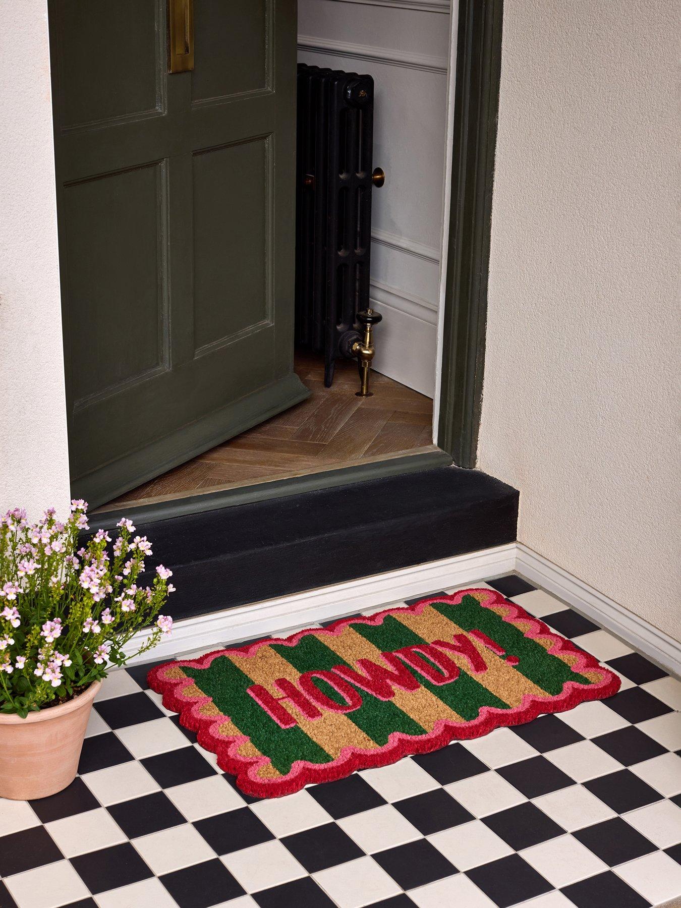 The Very Collection Howdy Stripe Coir Doormat 45x75cm