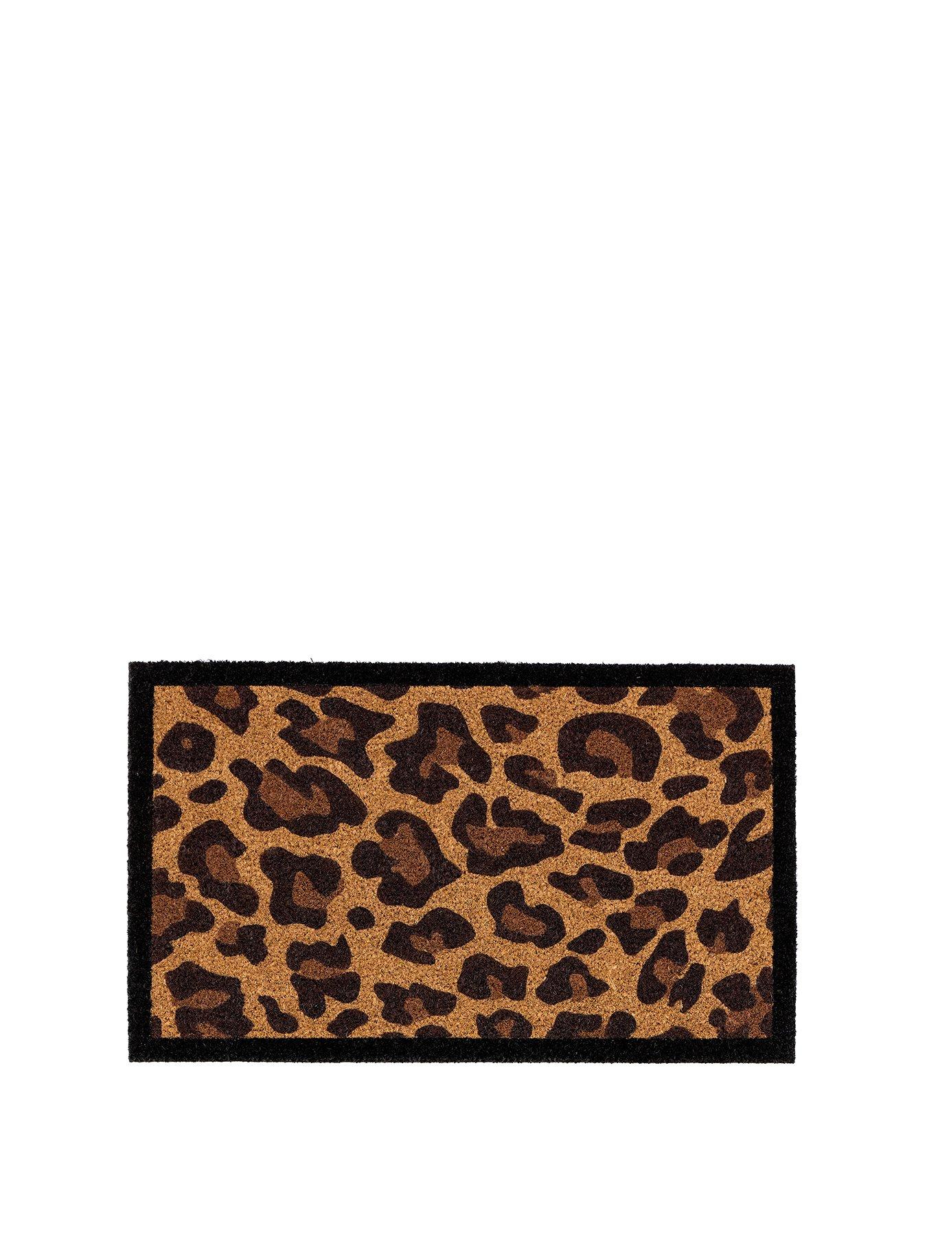  image of the-very-collection-leopard-border-coir-doormat-45x75cm