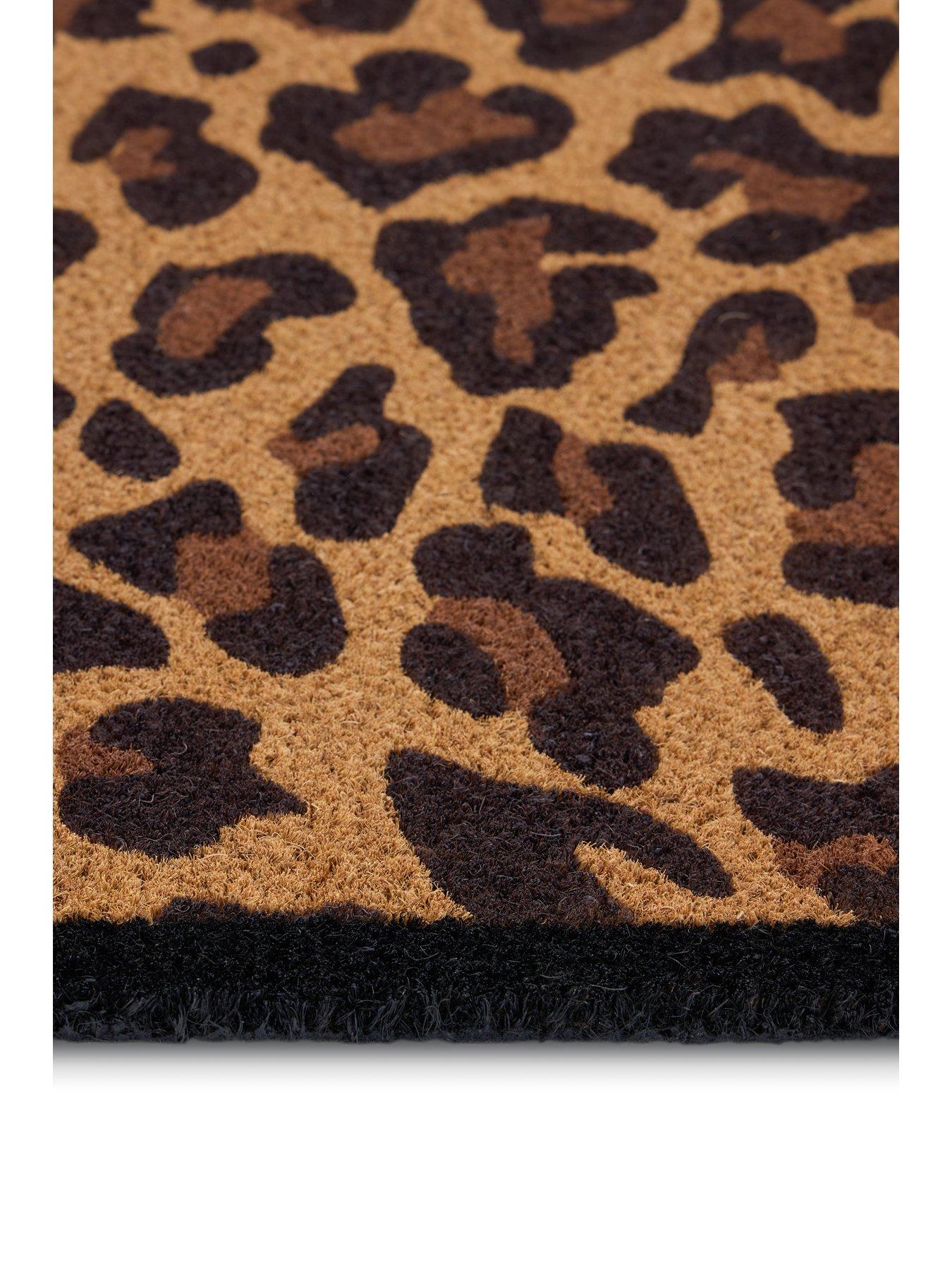  image of the-very-collection-leopard-border-coir-doormat-45x75cm