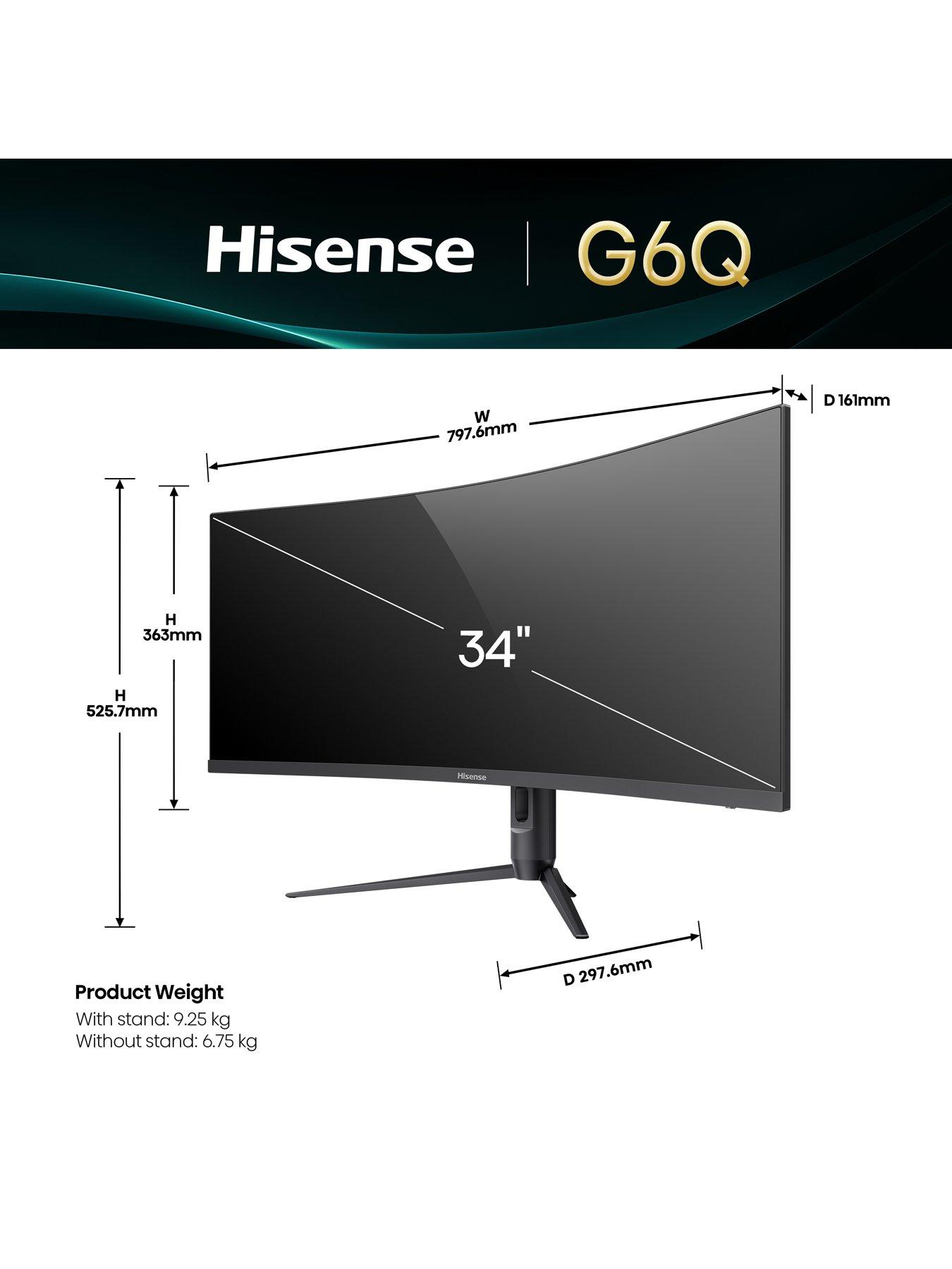 Image 2 of 8 of Hisense 34G6QUK - 34in - Ultrawide WQHD - 240Hz - Curved Gaming Monitor