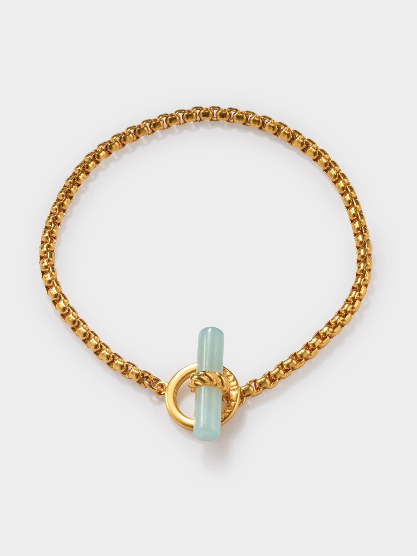 Image 2 of 5 of Katie Loxton Azura T-Bar Bracelet , Gold Coated , 18.5cm - Waterproof