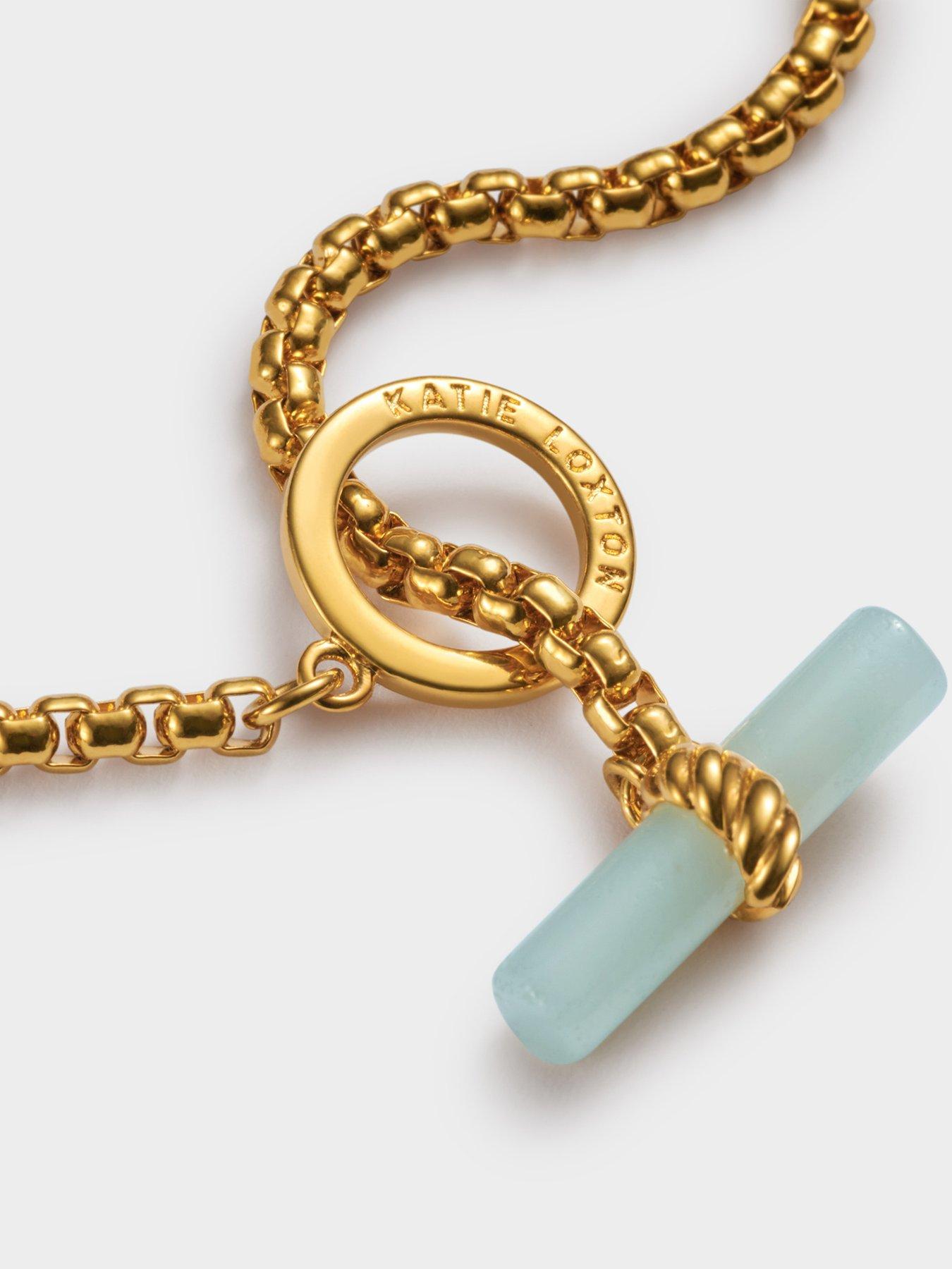 Image 3 of 5 of Katie Loxton Azura T-Bar Bracelet , Gold Coated , 18.5cm - Waterproof