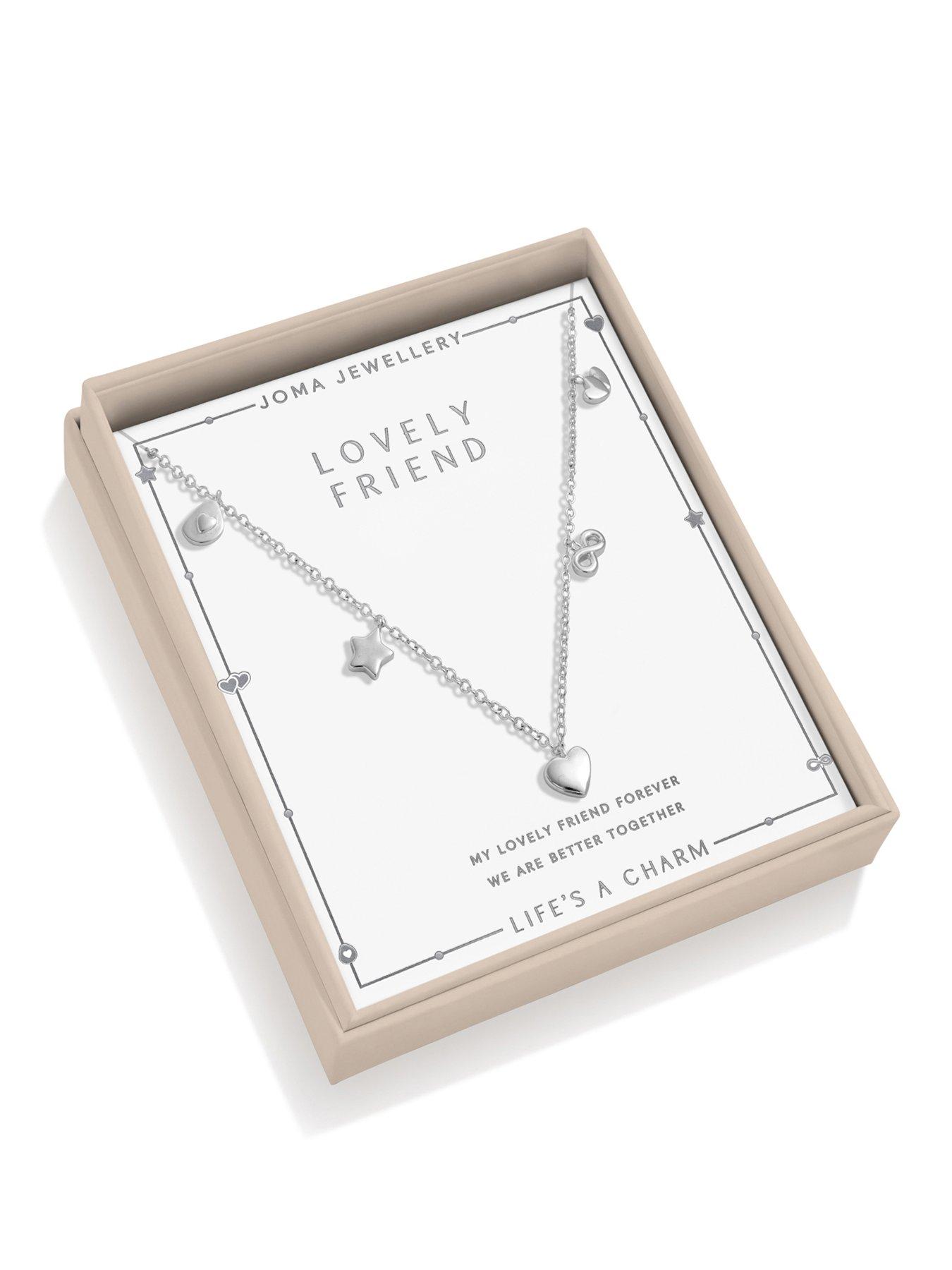 Image 1 of 5 of Joma Jewellery LIFE'S A CHARM NECKLACE , LOVELY FRIEND , Silver Plated , Necklace , 46cm + 5cm extender