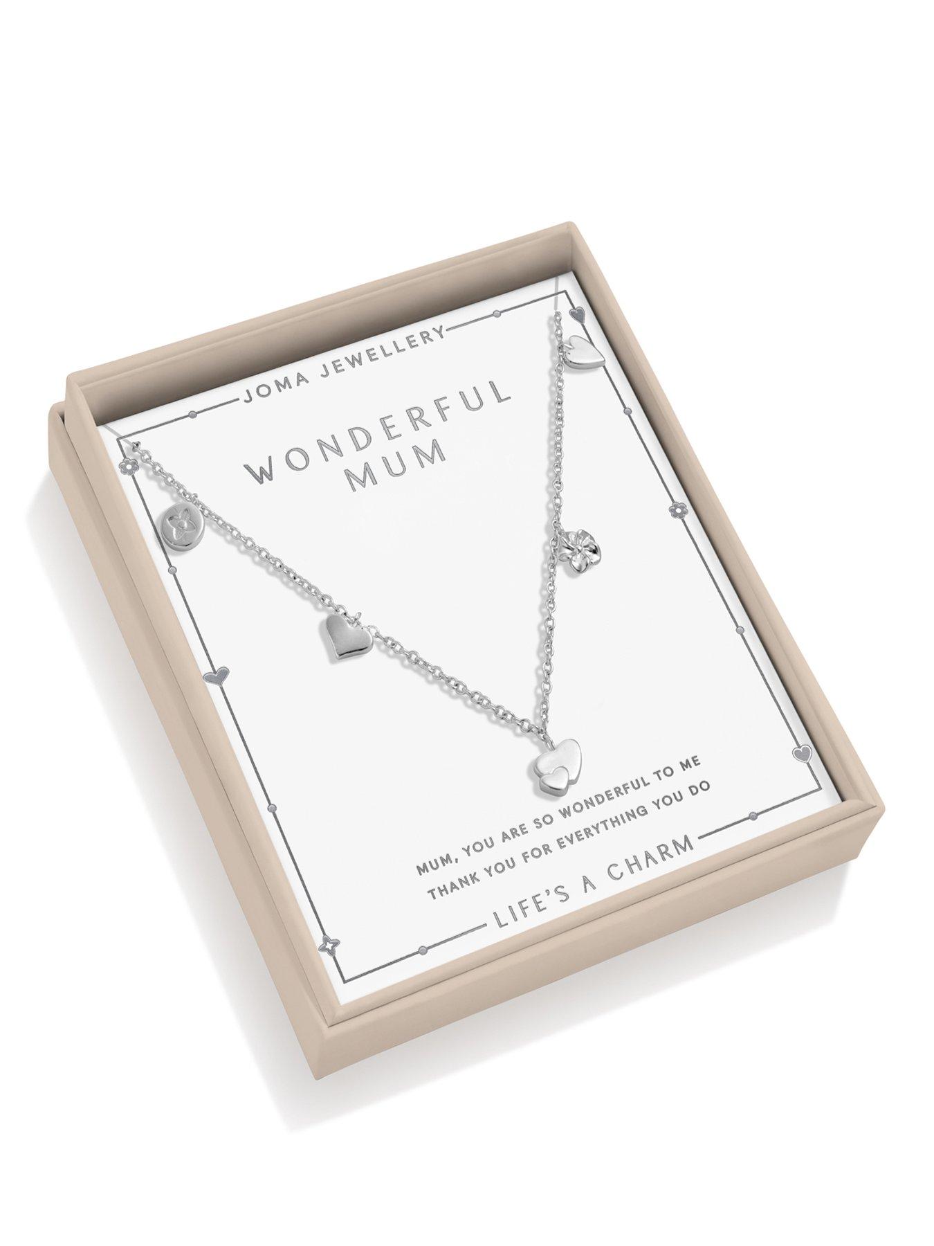 Joma Jewellery LIFE'S A CHARM NECKLACE , WONDERFUL MUM , Silver Plated , Necklace , 46cm + 5cm extender