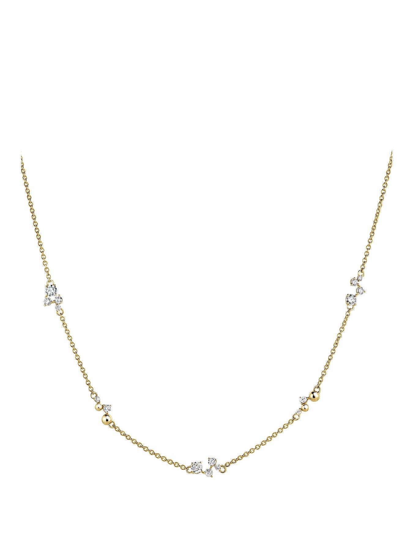 Image 1 of 4 of Created Brilliance Luna Necklace 9ct Yellow Gold 0.52ct tw. Lab Grown Diamond Scatter Necklace 18 Inches