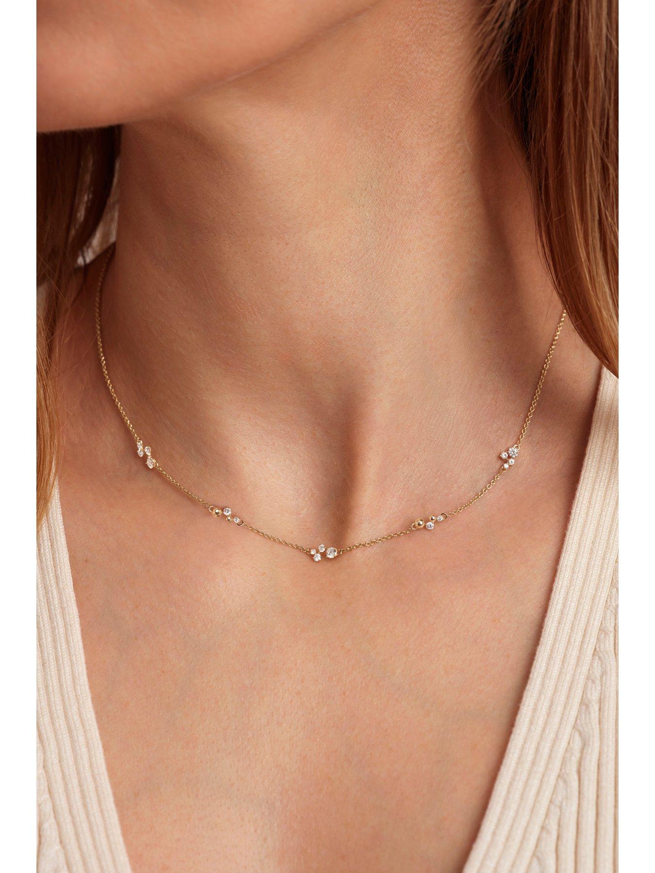 Image 2 of 4 of Created Brilliance Luna Necklace 9ct Yellow Gold 0.52ct tw. Lab Grown Diamond Scatter Necklace 18 Inches