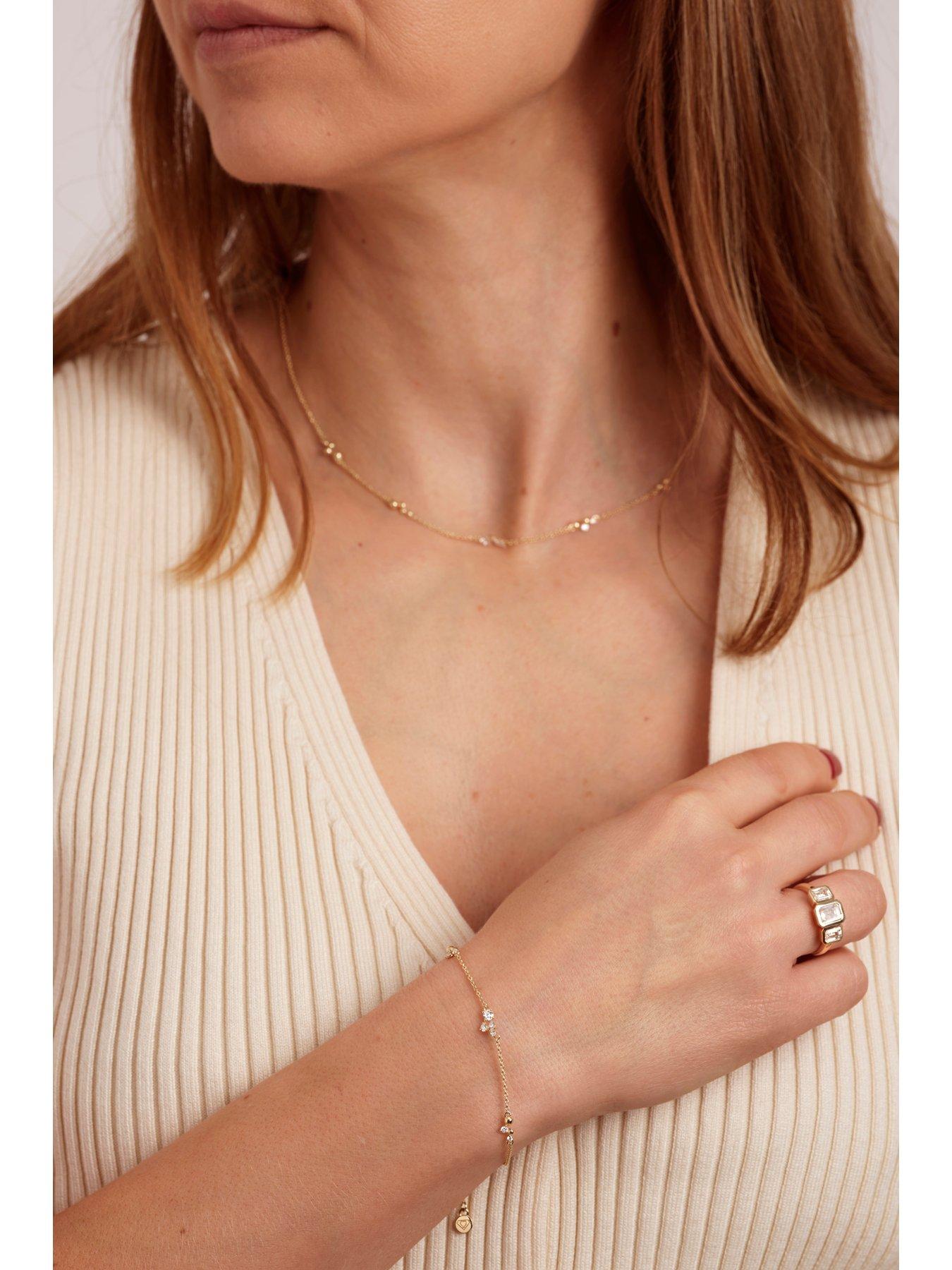 Image 3 of 4 of Created Brilliance Luna Necklace 9ct Yellow Gold 0.52ct tw. Lab Grown Diamond Scatter Necklace 18 Inches