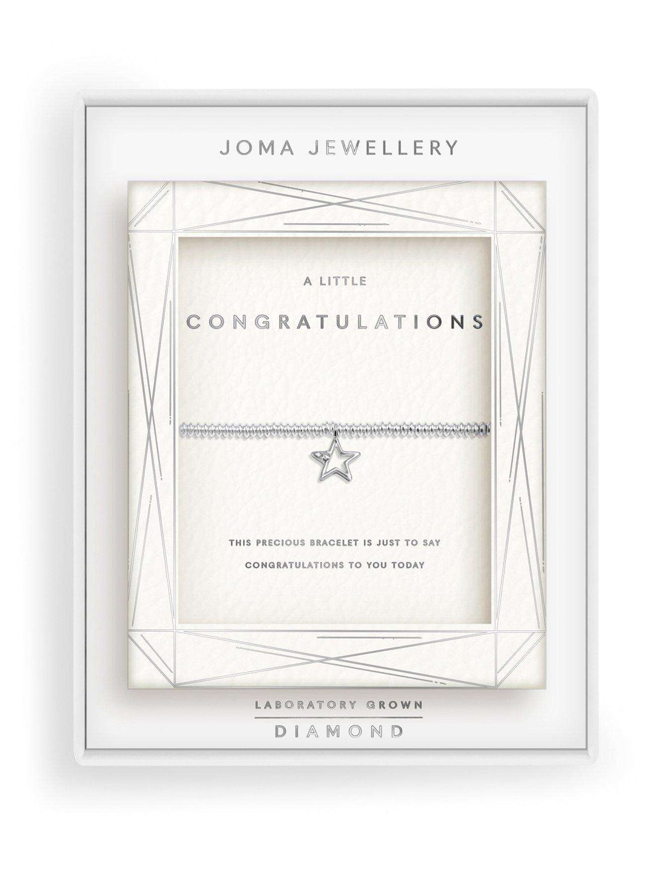 Image 1 of 7 of Joma Jewellery LABORATORY GROWN DIAMOND A LITTLE , CONGRATULATIONS , Silver Plated , Bracelet , 17.5cm stretch