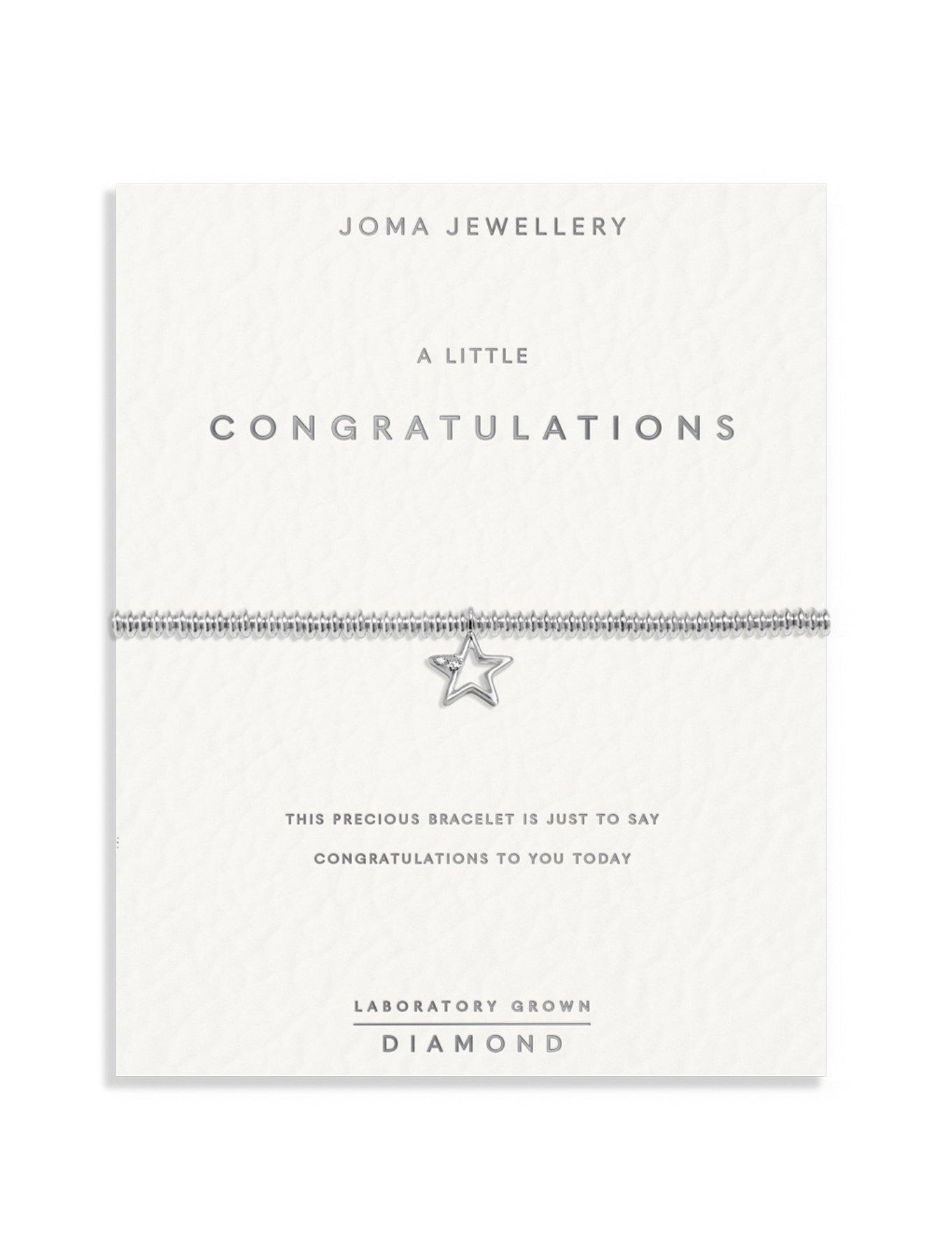 Image 6 of 7 of Joma Jewellery LABORATORY GROWN DIAMOND A LITTLE , CONGRATULATIONS , Silver Plated , Bracelet , 17.5cm stretch