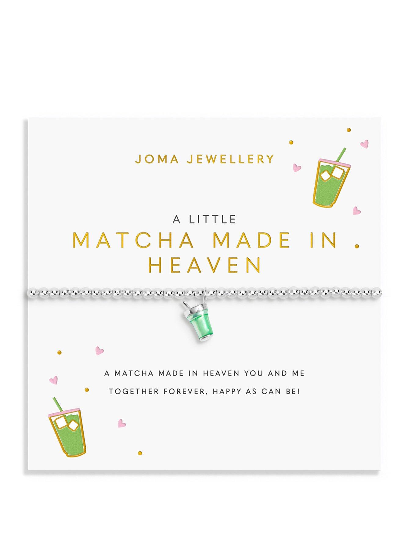Joma Jewellery A LITTLE VIBES , MATCHA MADE IN HEAVEN , Silver Plated , Bracelet , 17.5cm stretch