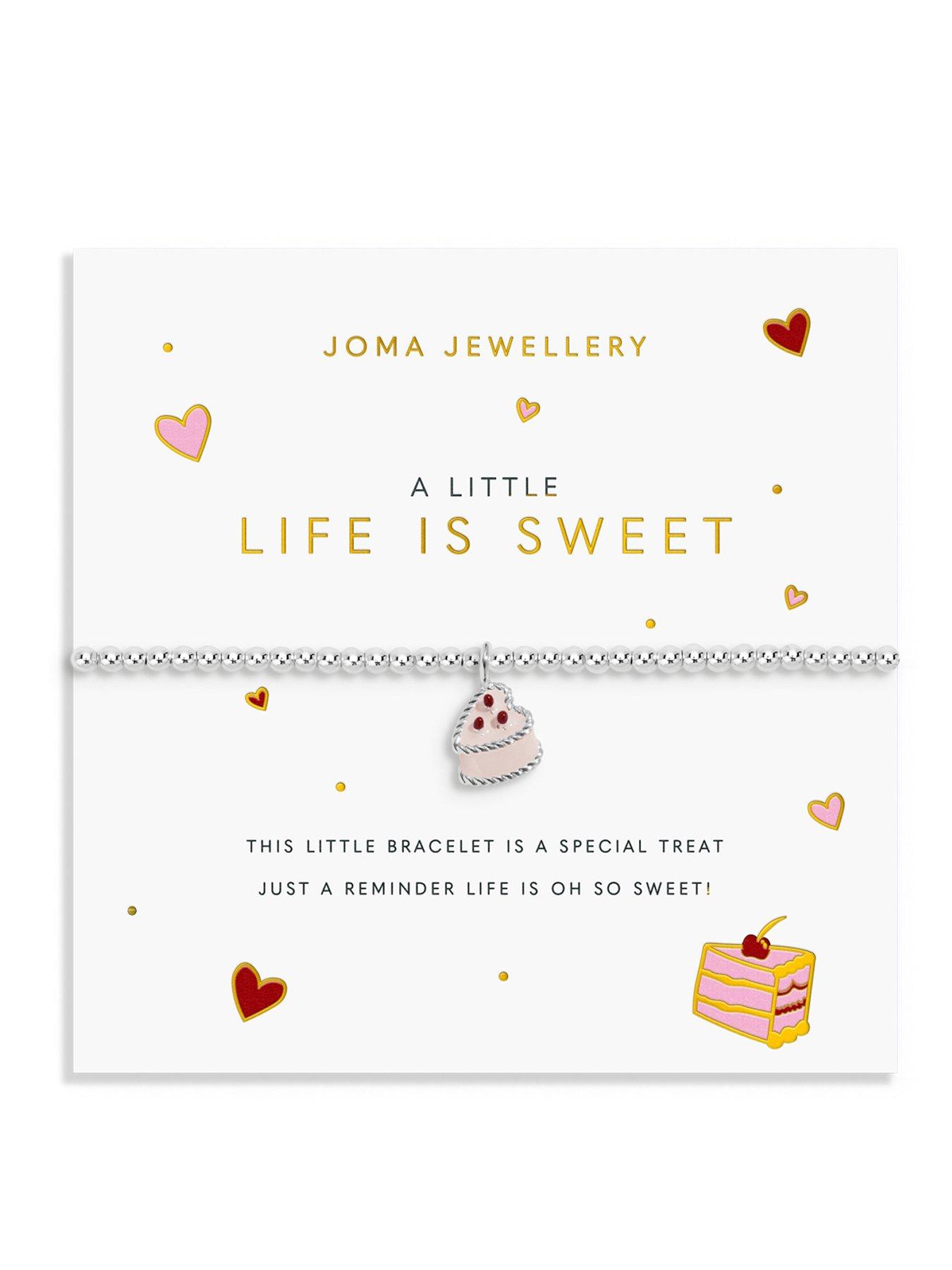 Joma Jewellery A LITTLE VIBES , LIFE IS SWEET , Silver Plated , Bracelet , 17.5cm stretch