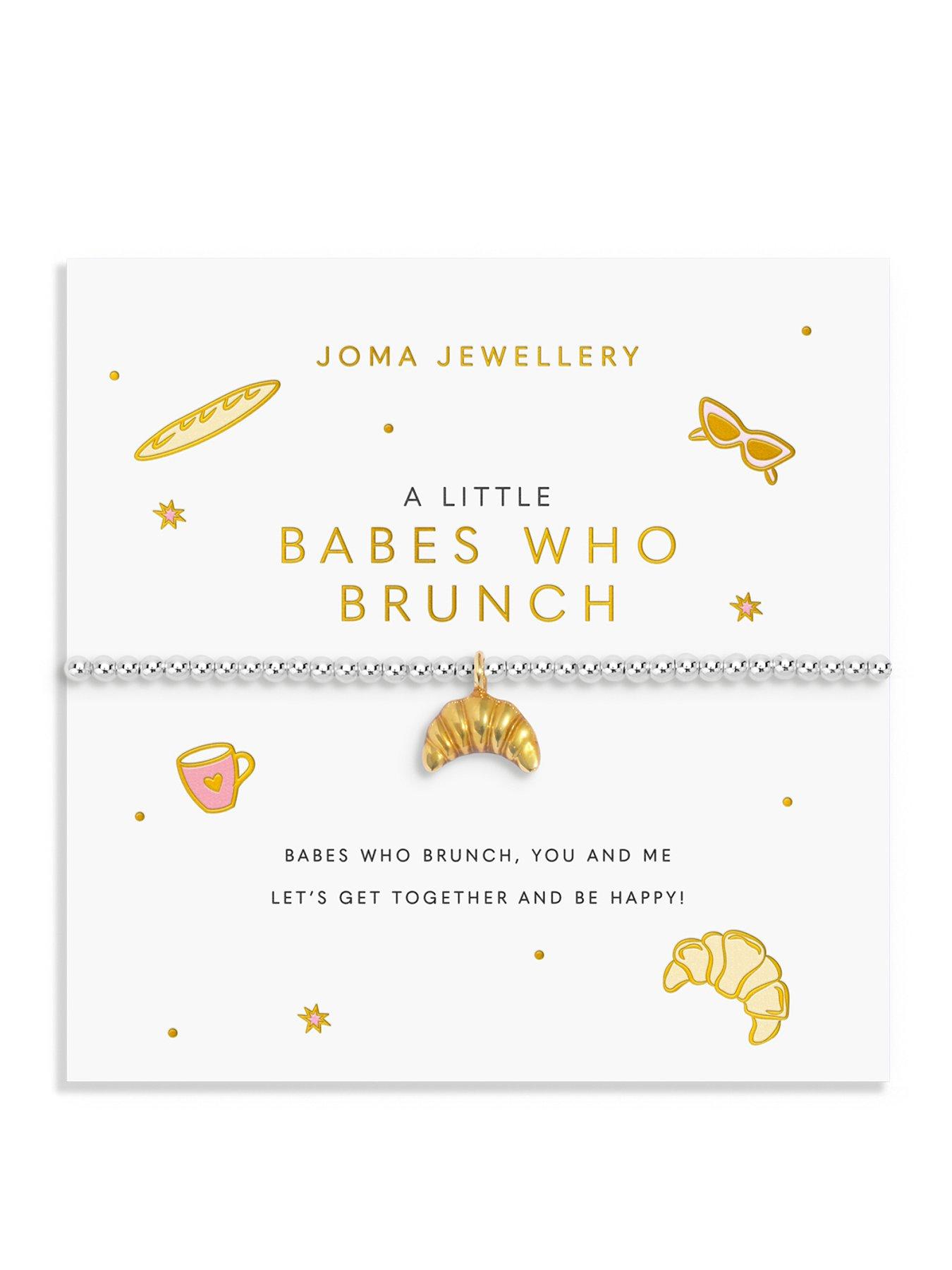 Image 1 of 5 of Joma Jewellery A LITTLE VIBES , BABES WHO BRUNCH , Silver Plated , Bracelet , 17.5cm stretch