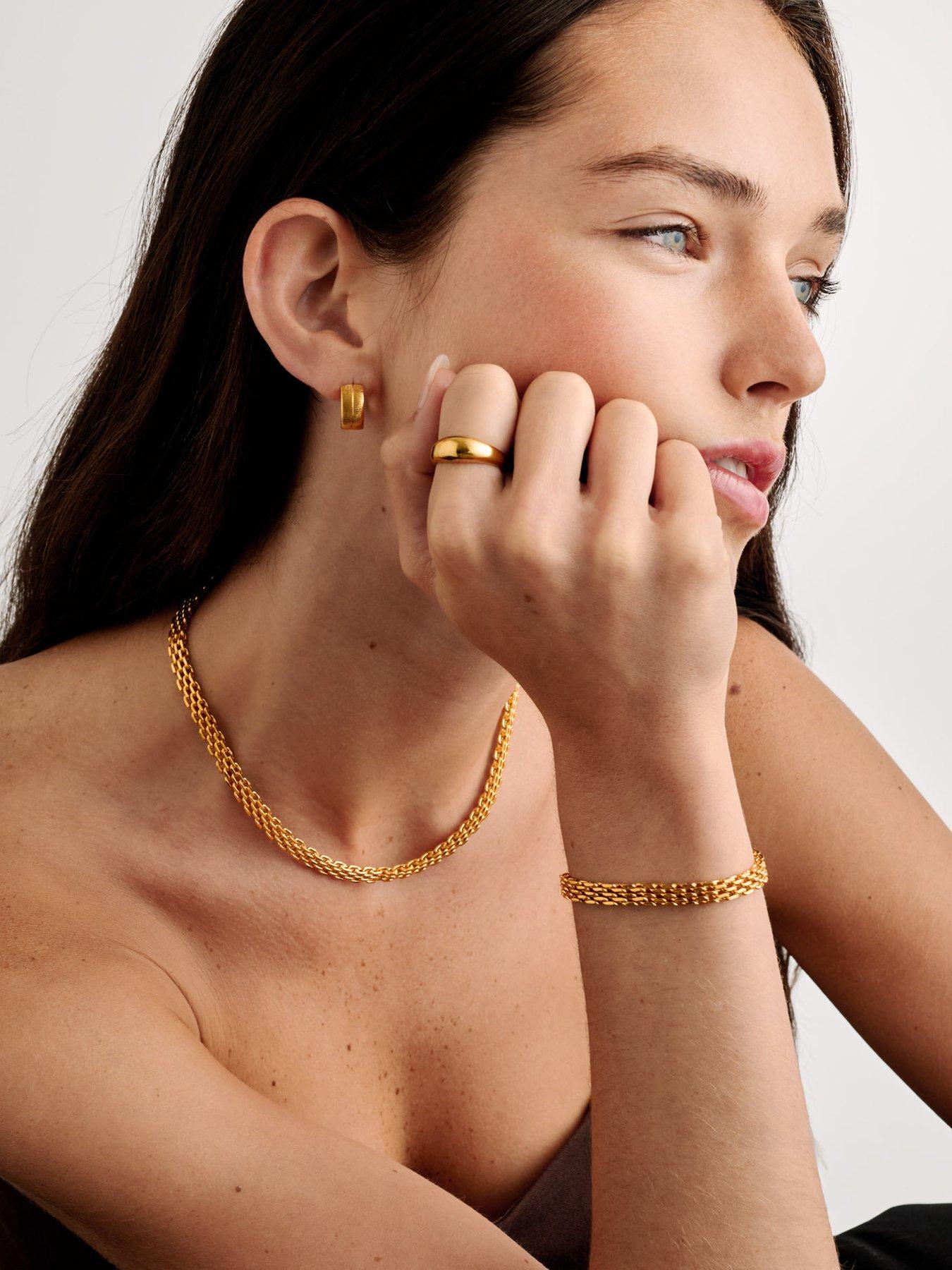 Image 1 of 5 of Katie Loxton Braid Chain Bracelet, Gold Coated , 18cm + 3cm extender - Waterproof
