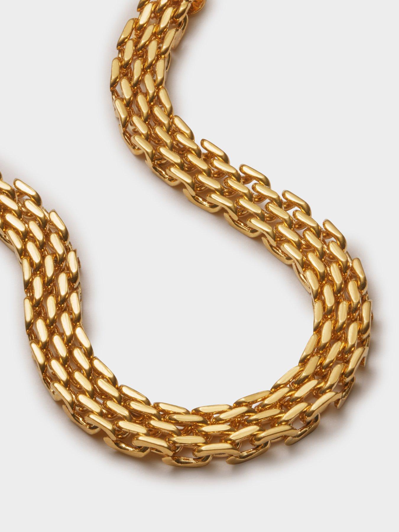 Image 3 of 5 of Katie Loxton Braid Chain Bracelet, Gold Coated , 18cm + 3cm extender - Waterproof