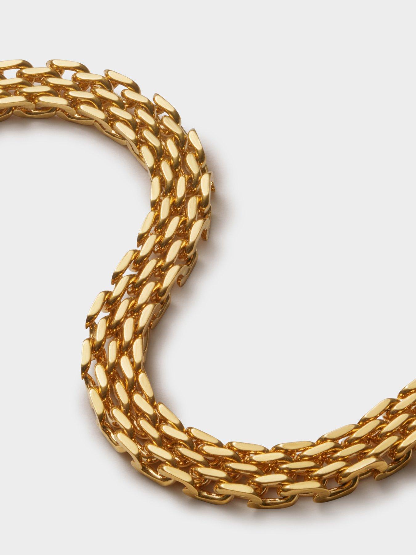 Image 4 of 5 of Katie Loxton Braid Chain Bracelet, Gold Coated , 18cm + 3cm extender - Waterproof