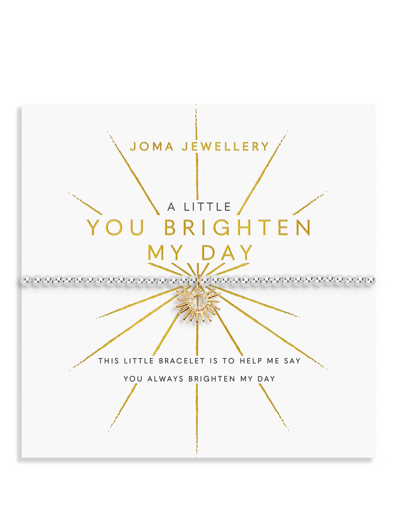 Joma Jewellery A LITTLE , YOU BRIGHTEN MY DAY , Silver  &  Gold Plated , Bracelet , 17.5cm stretch