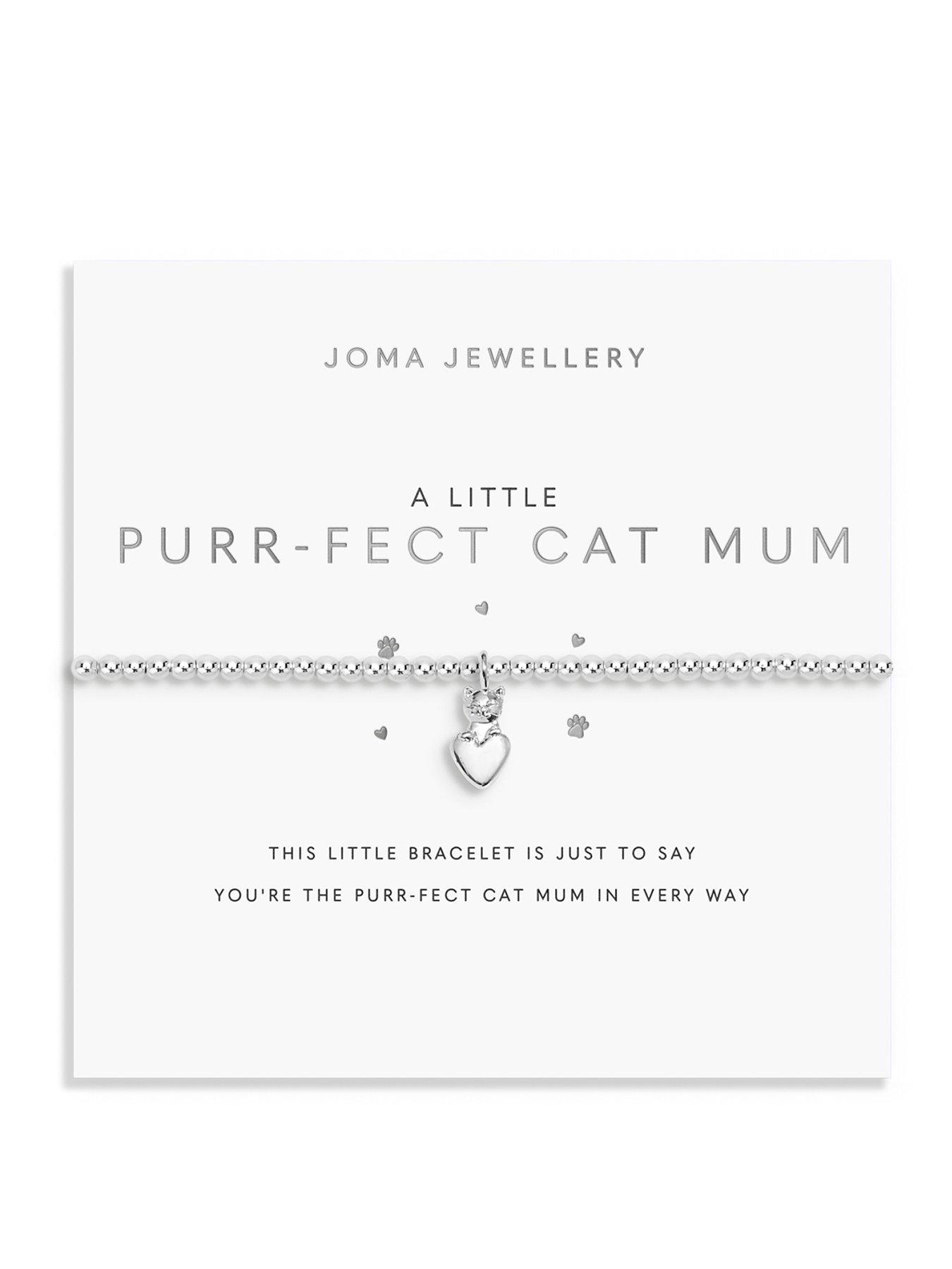 Joma Jewellery A LITTLE , PURR-FECT CAT MUM , Silver Plated , Bracelet , 17.5cm stretch