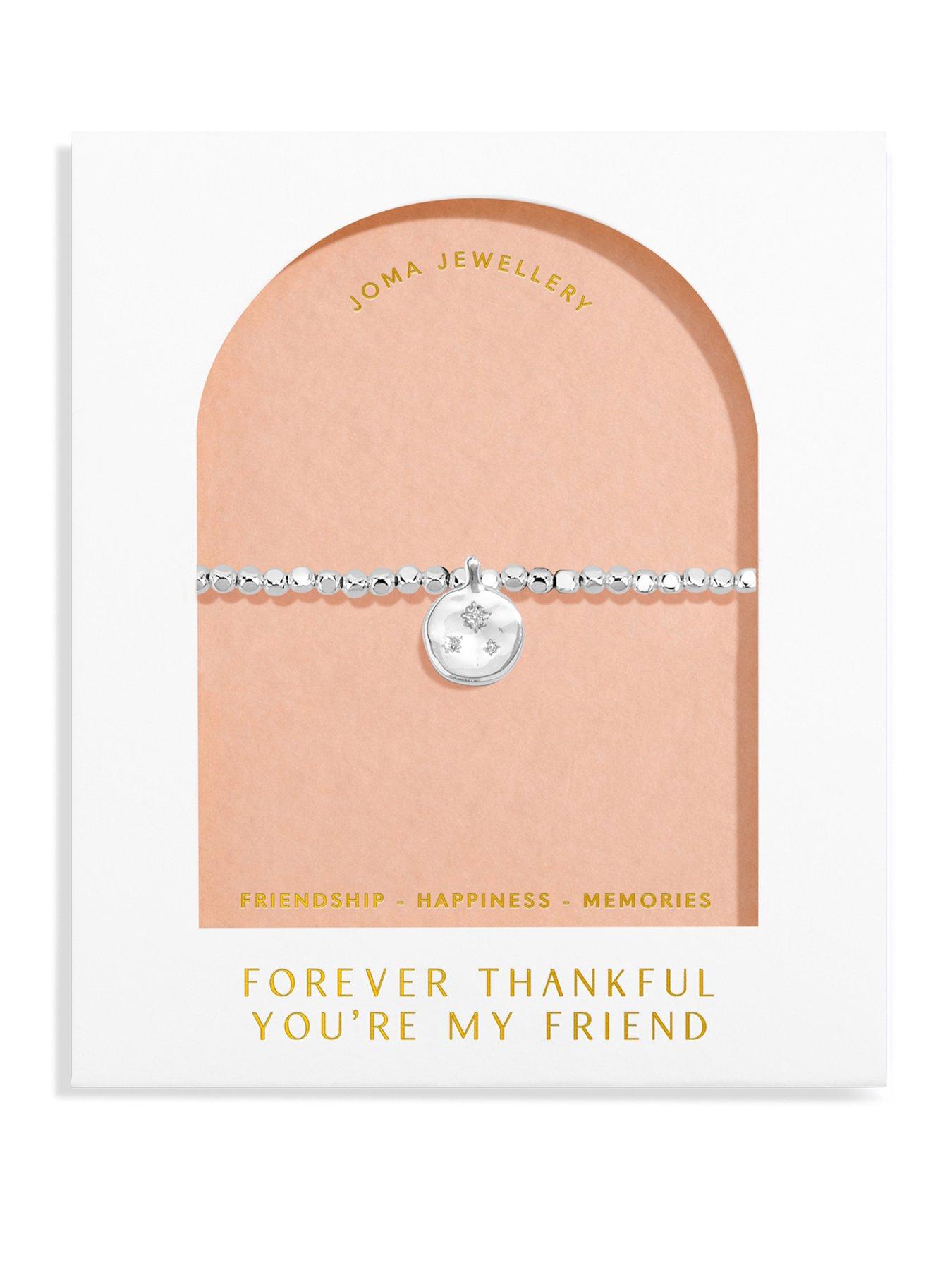 Joma Jewellery DOLCE VITA , FOREVER THANKFUL YOU'RE MY FRIEND , Silver Plated , Bracelet , 17.5cm stretch