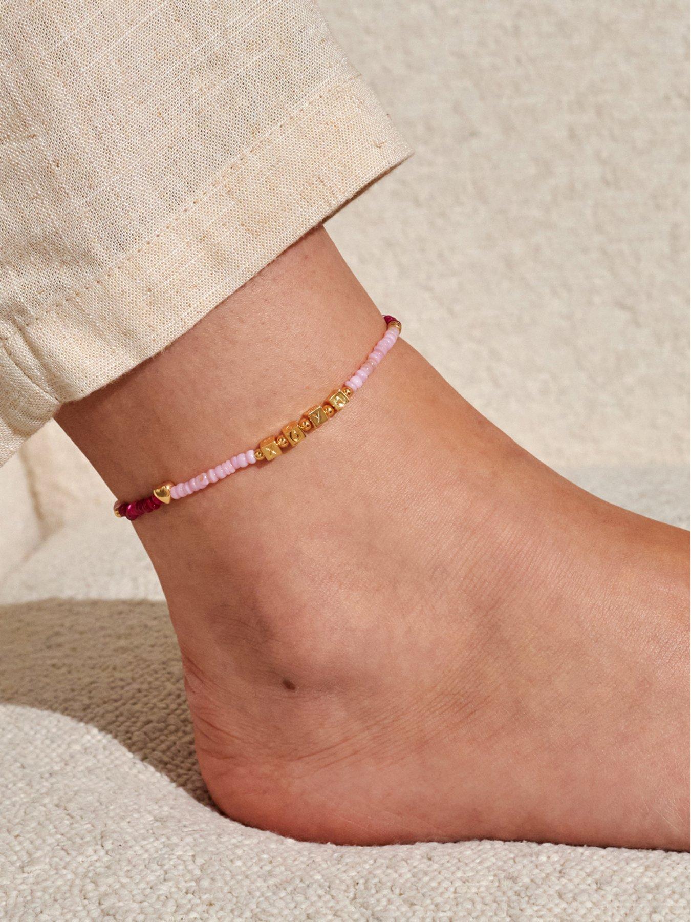 Image 2 of 6 of Joma Jewellery HAPPY LITTLE MOMENTS ANKLET , XOXO , Gold Plated , Anklet , 23cm stretch