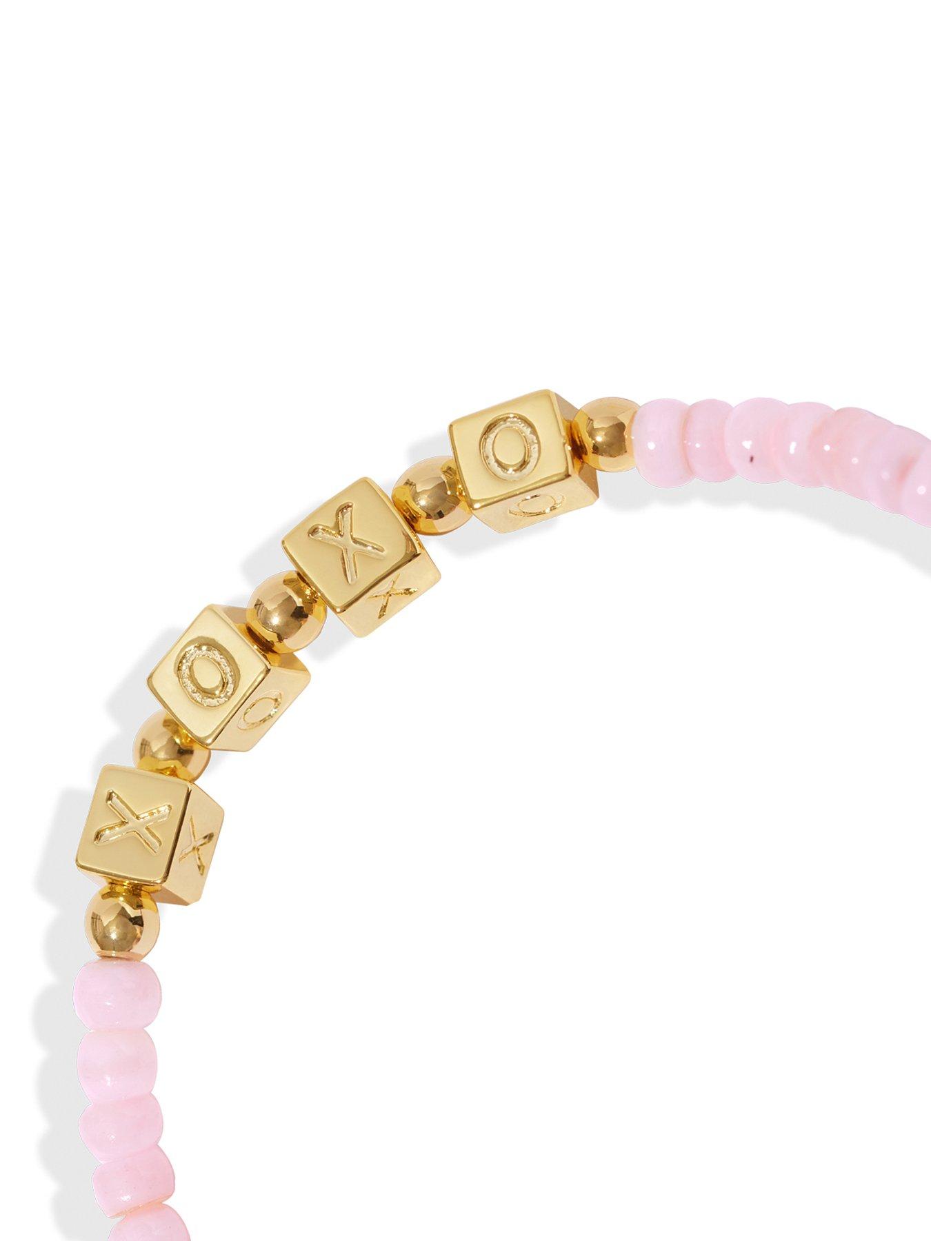 Image 4 of 6 of Joma Jewellery HAPPY LITTLE MOMENTS ANKLET , XOXO , Gold Plated , Anklet , 23cm stretch