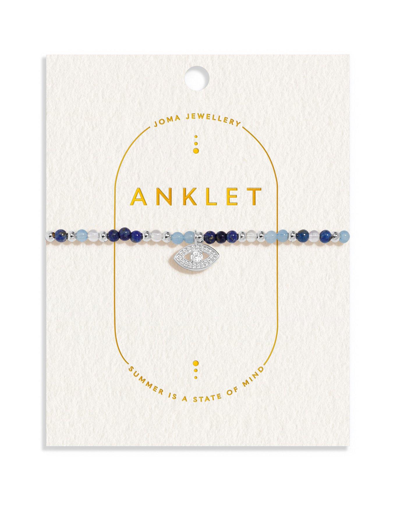  image of joma-jewellery-anklet-eye-silver-plated-anklet-23cm-stretch