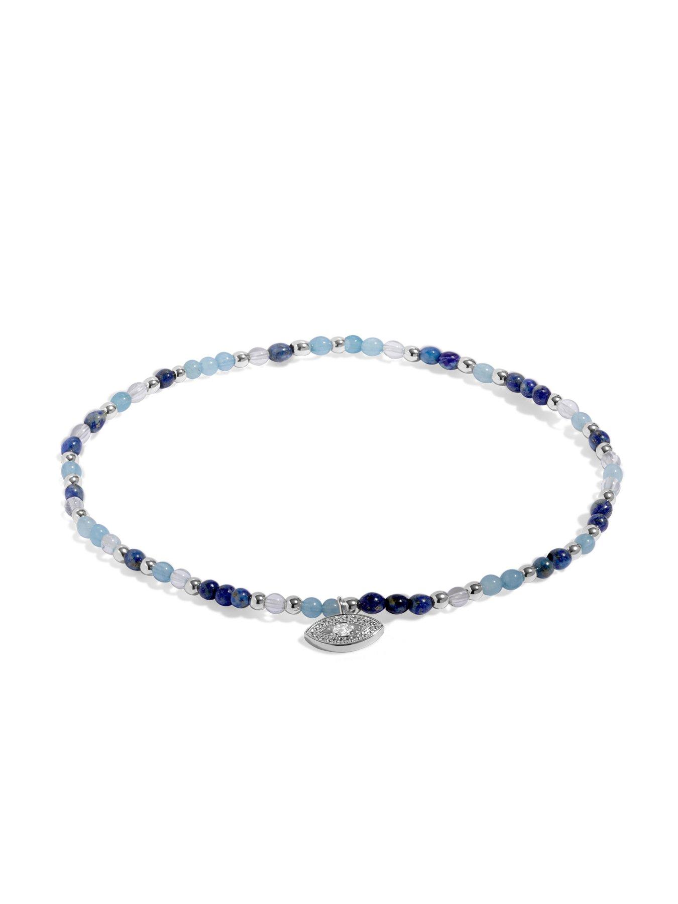  image of joma-jewellery-anklet-eye-silver-plated-anklet-23cm-stretch