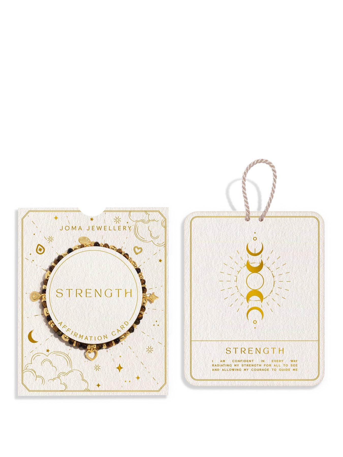 Image 1 of 7 of Joma Jewellery AFFIRMATION CARD , STRENGTH , Gold Plated , Bracelet , 17.5cm stretch