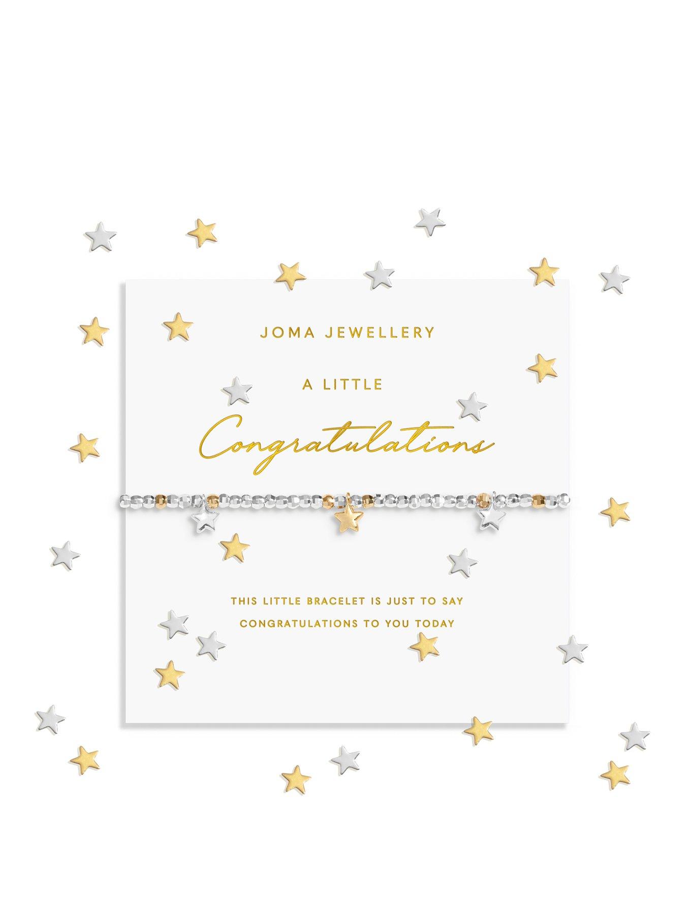 Image 1 of 5 of Joma Jewellery SPARKLE CONFETTI A LITTLE , CONGRATULATIONS , Silver & Gold Plated , Bracelet , 17.5cm stretch