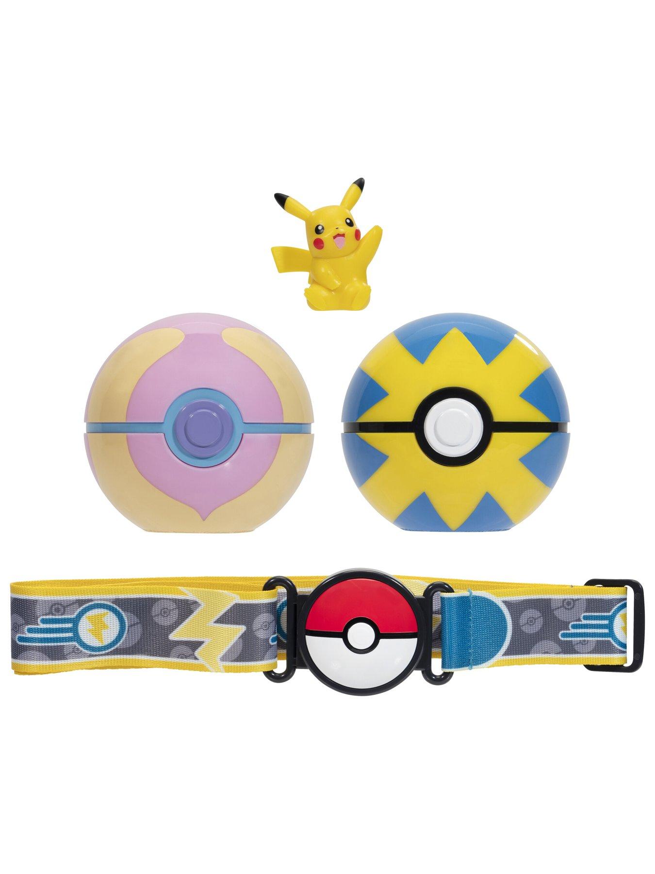 Image 2 of 8 of Pokemon Pikachu Clip 'N' Go Belt Set - Includes Themed Belt and 2-Inch Pikachu Battle Figure with Heal Ball and Quick Ball Accessories