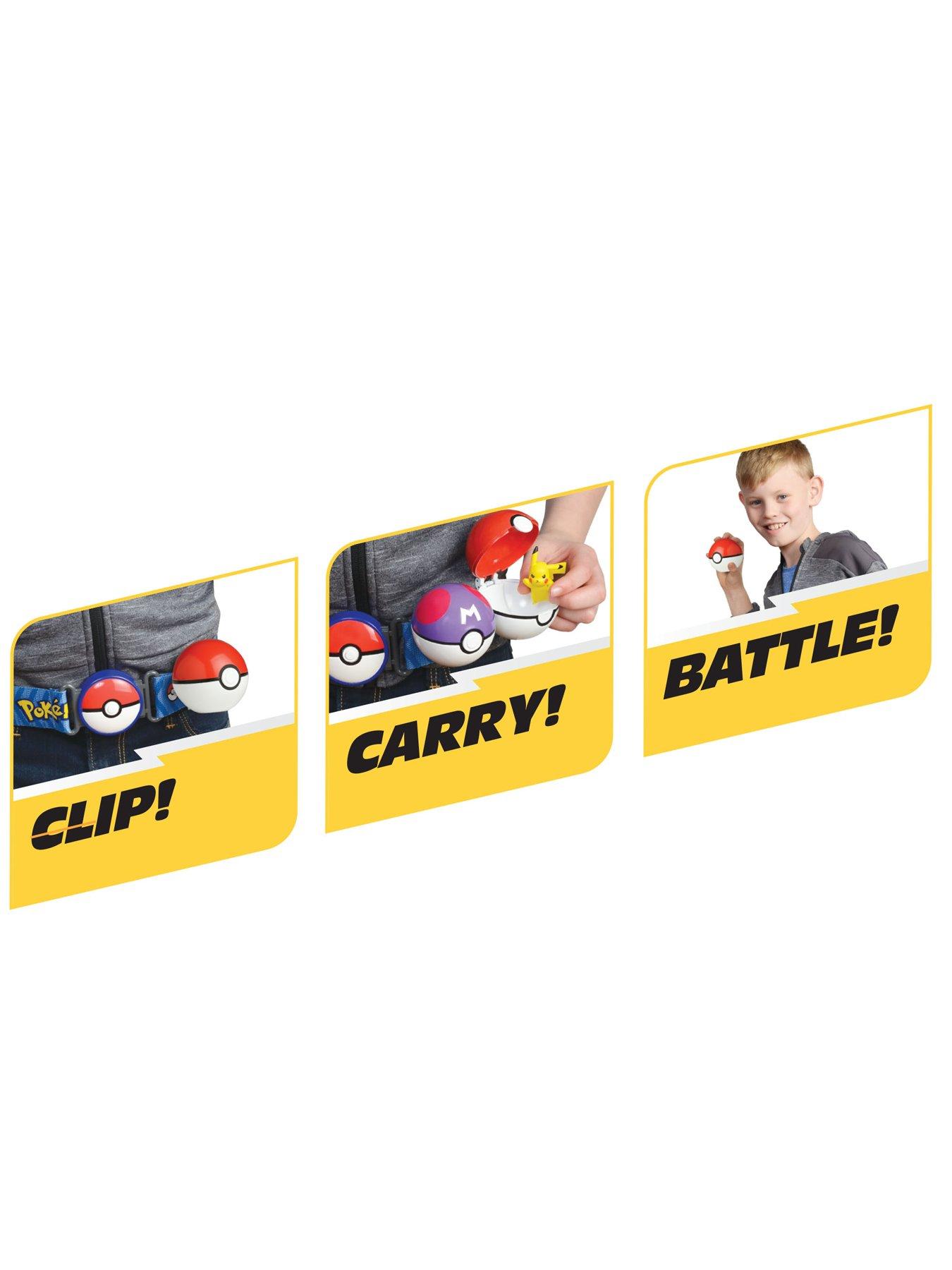 Image 3 of 8 of Pokemon Pikachu Clip 'N' Go Belt Set - Includes Themed Belt and 2-Inch Pikachu Battle Figure with Heal Ball and Quick Ball Accessories