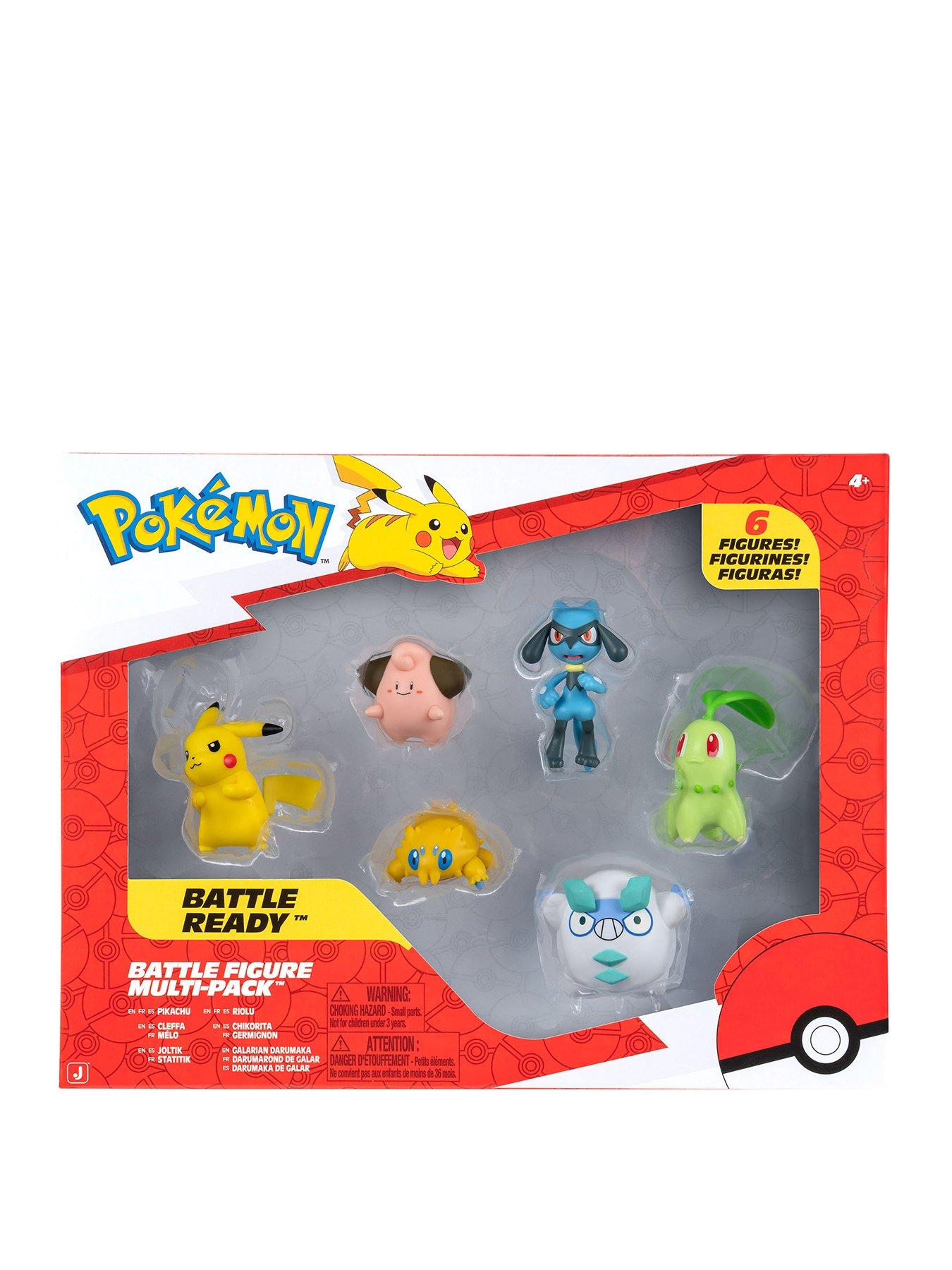 Pokemon Battle Figure 6 Pack - Features 2-Inch Pikachu, Joltik, Galarian Darumaka, Riolu, Chikorita and Cleffa Battle Figures