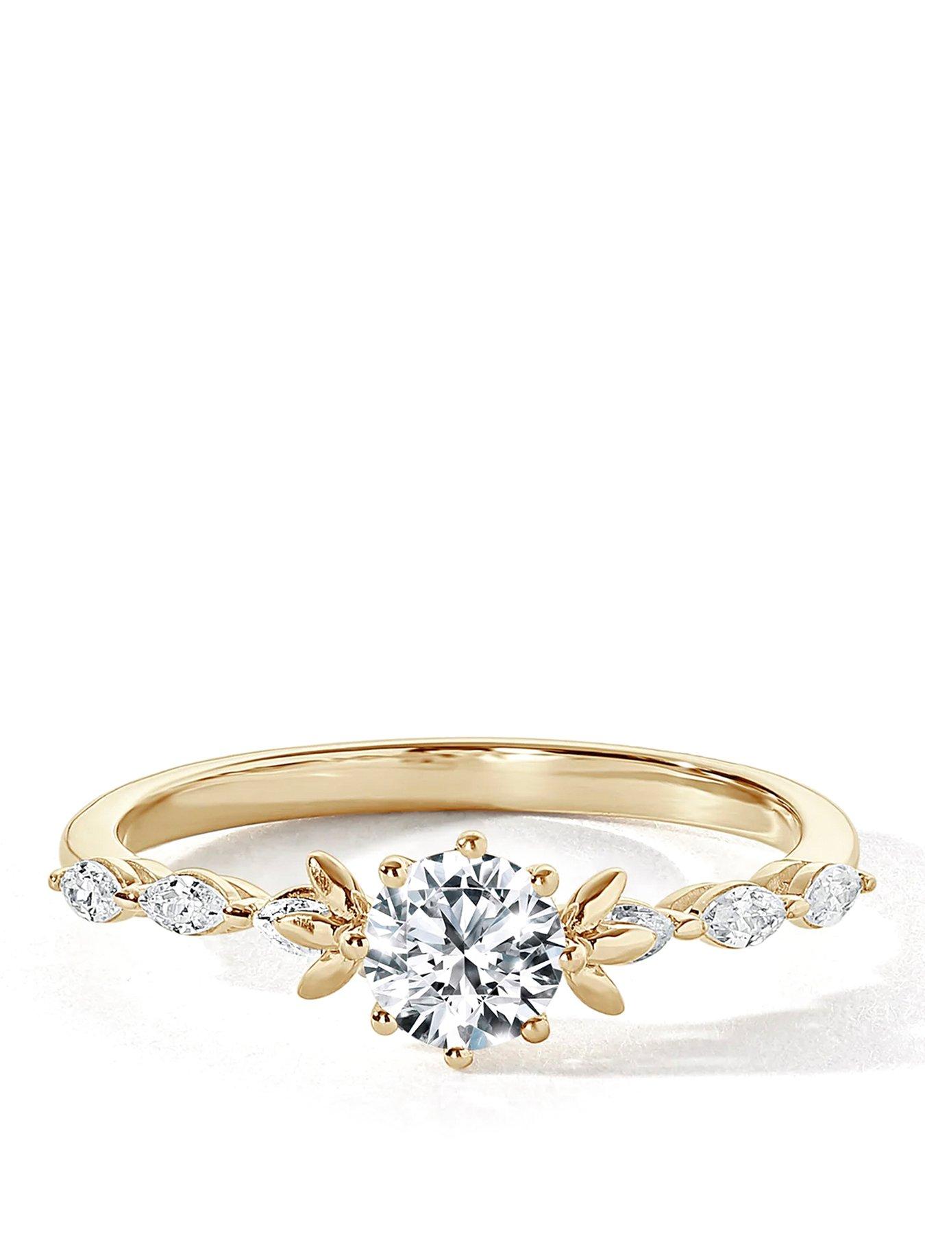 created-brilliance-willow-9ct-yellow-gold-090ct-tw-lab-grown-diamond-petal-engagement-ring