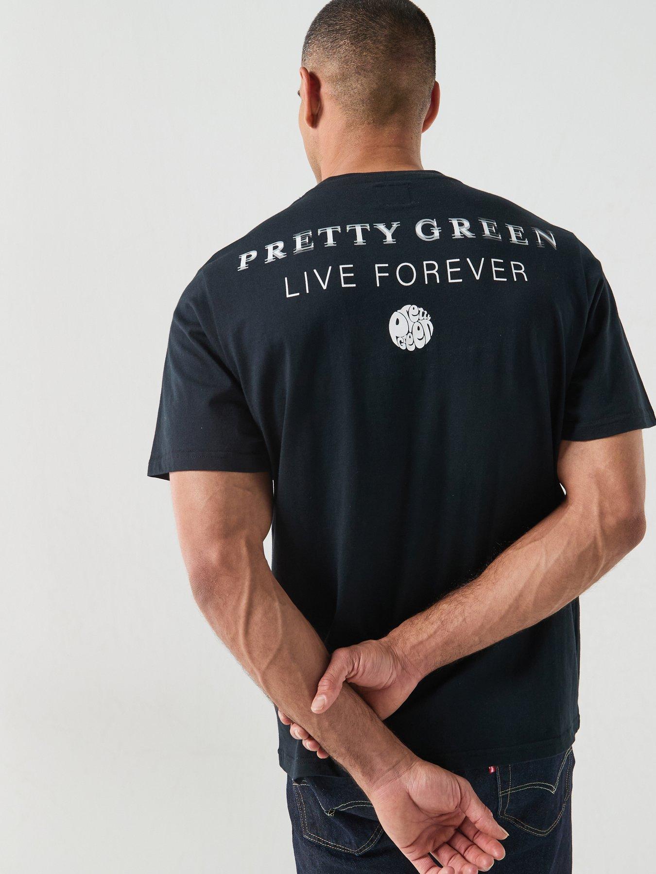 Pretty Green Refractive Boxy Fit Short Sleeve T-Shirt - Black