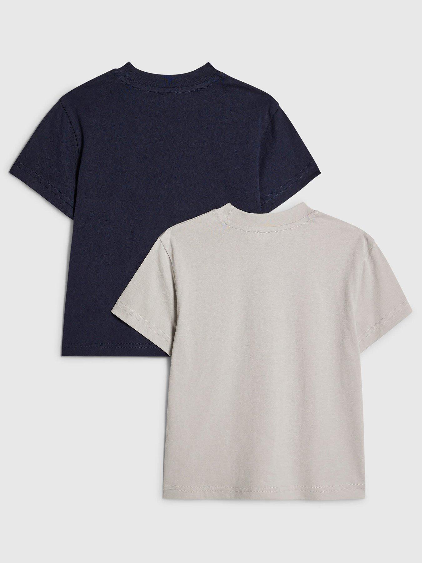 Image 2 of 4 of River Island Mini Boys 2 Pack T-Shirts Set - Navy